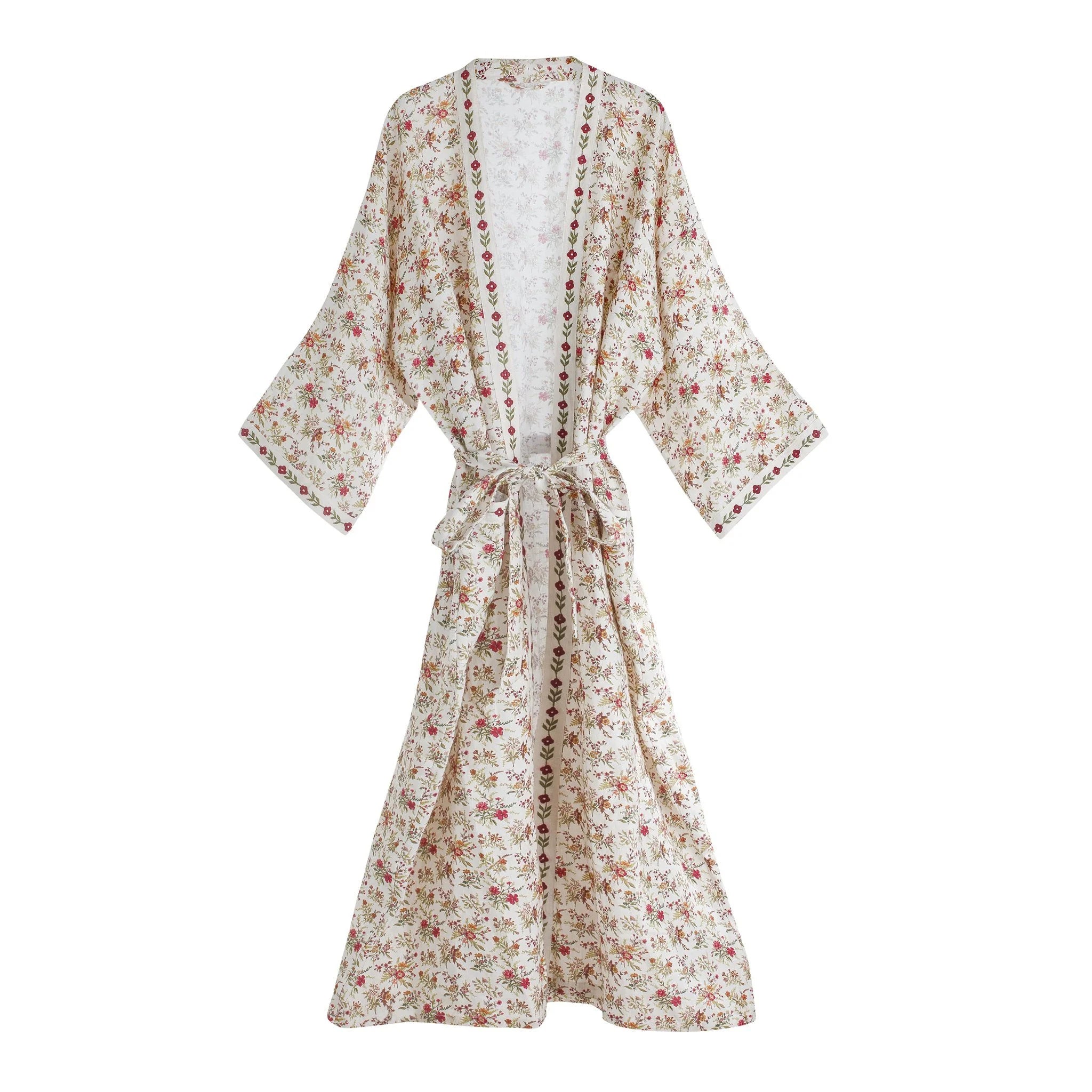 Prairie floral dressing gown / housecoat, cream – Projektityyny