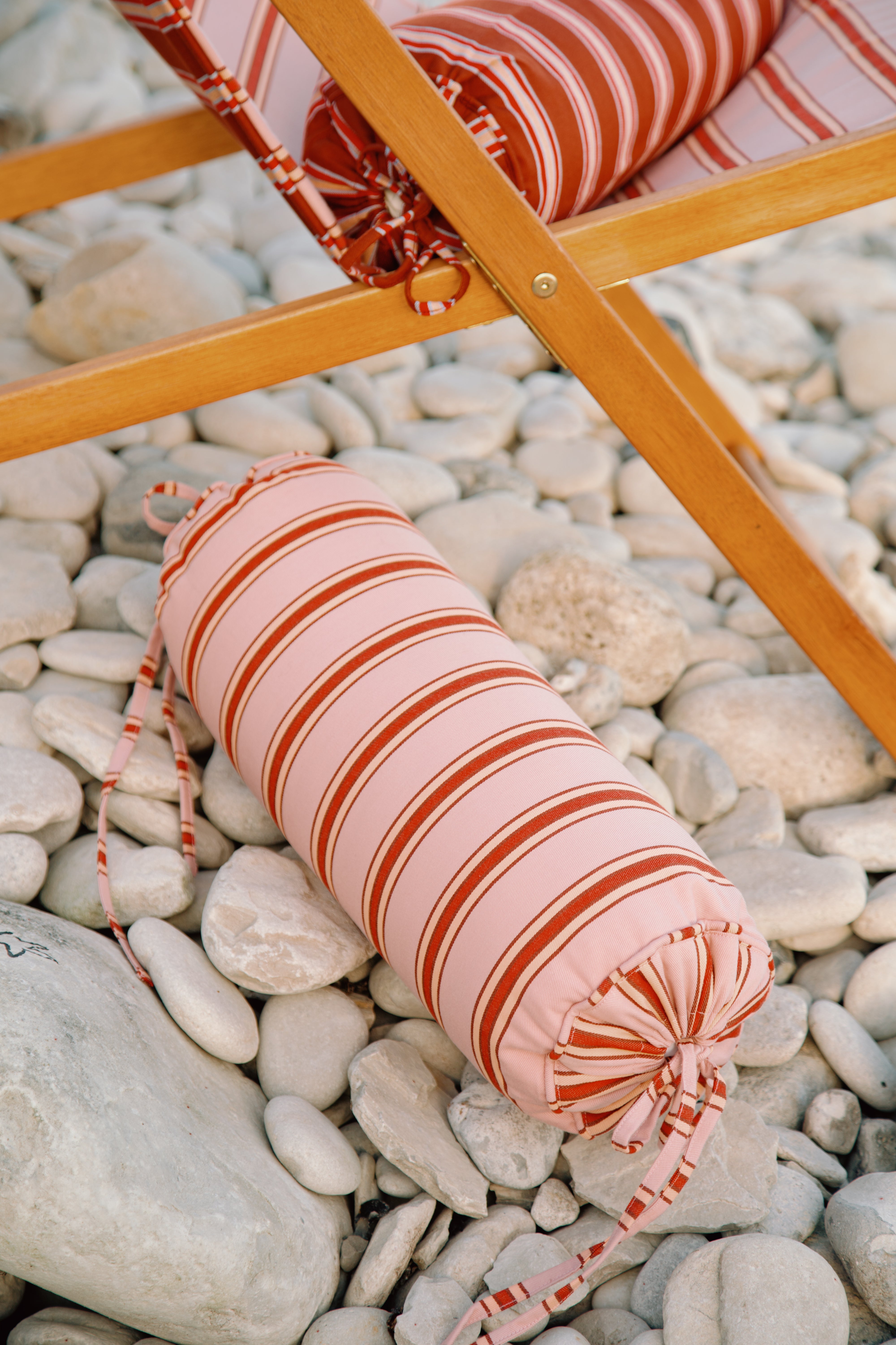 Pink cherry pop stripe bolster