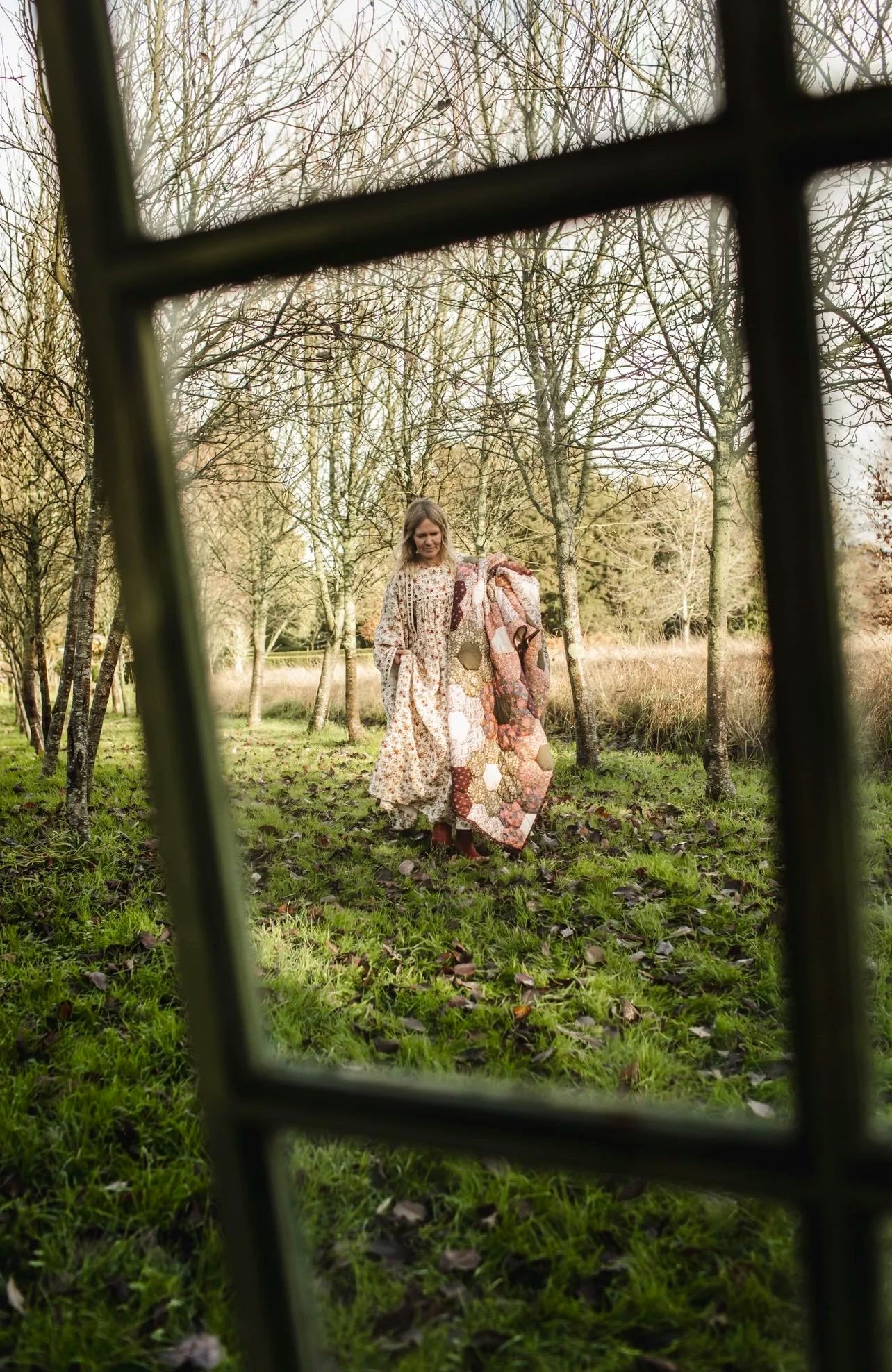 Prairie floral nightie/dress, cream