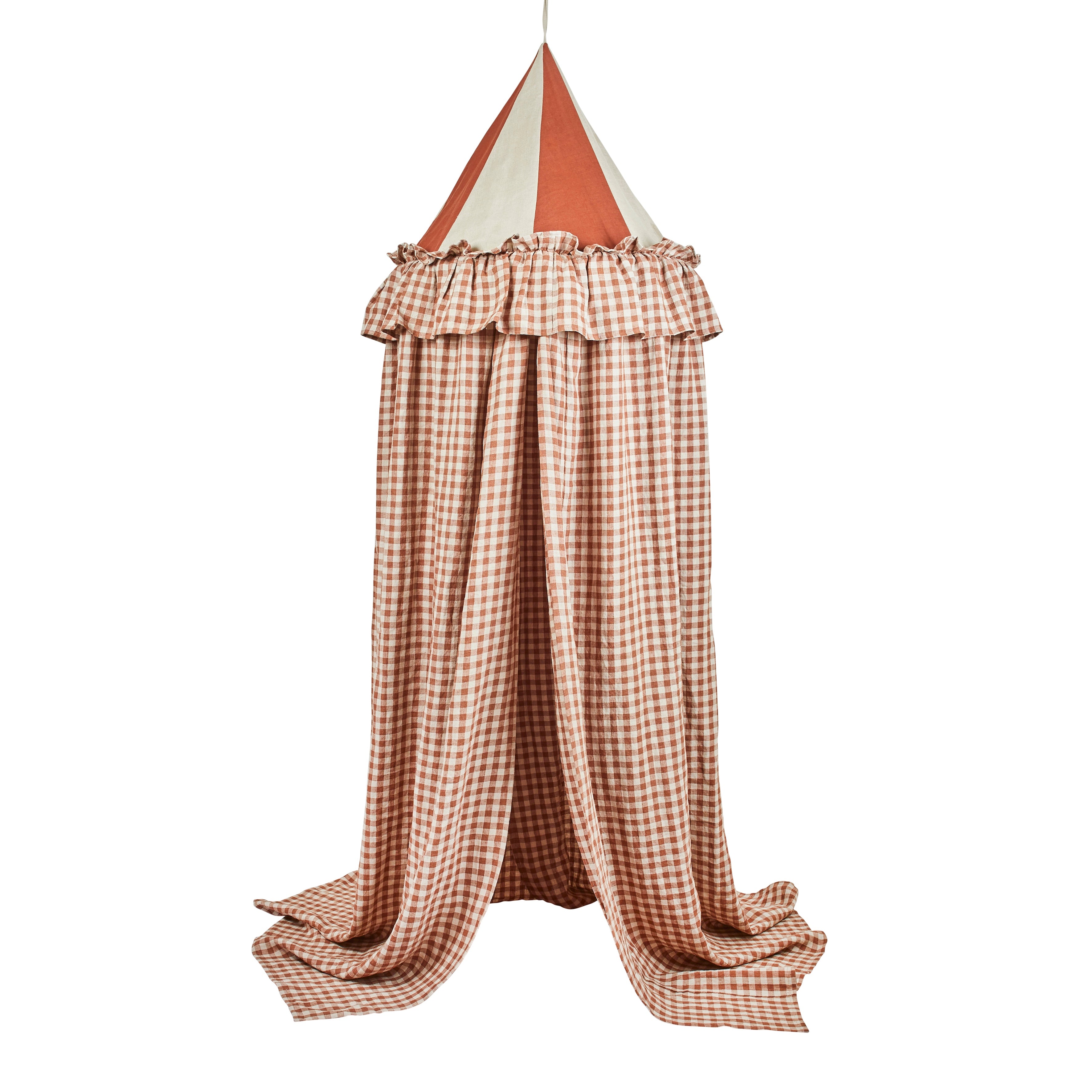 Gingham canopy, rusty blush
