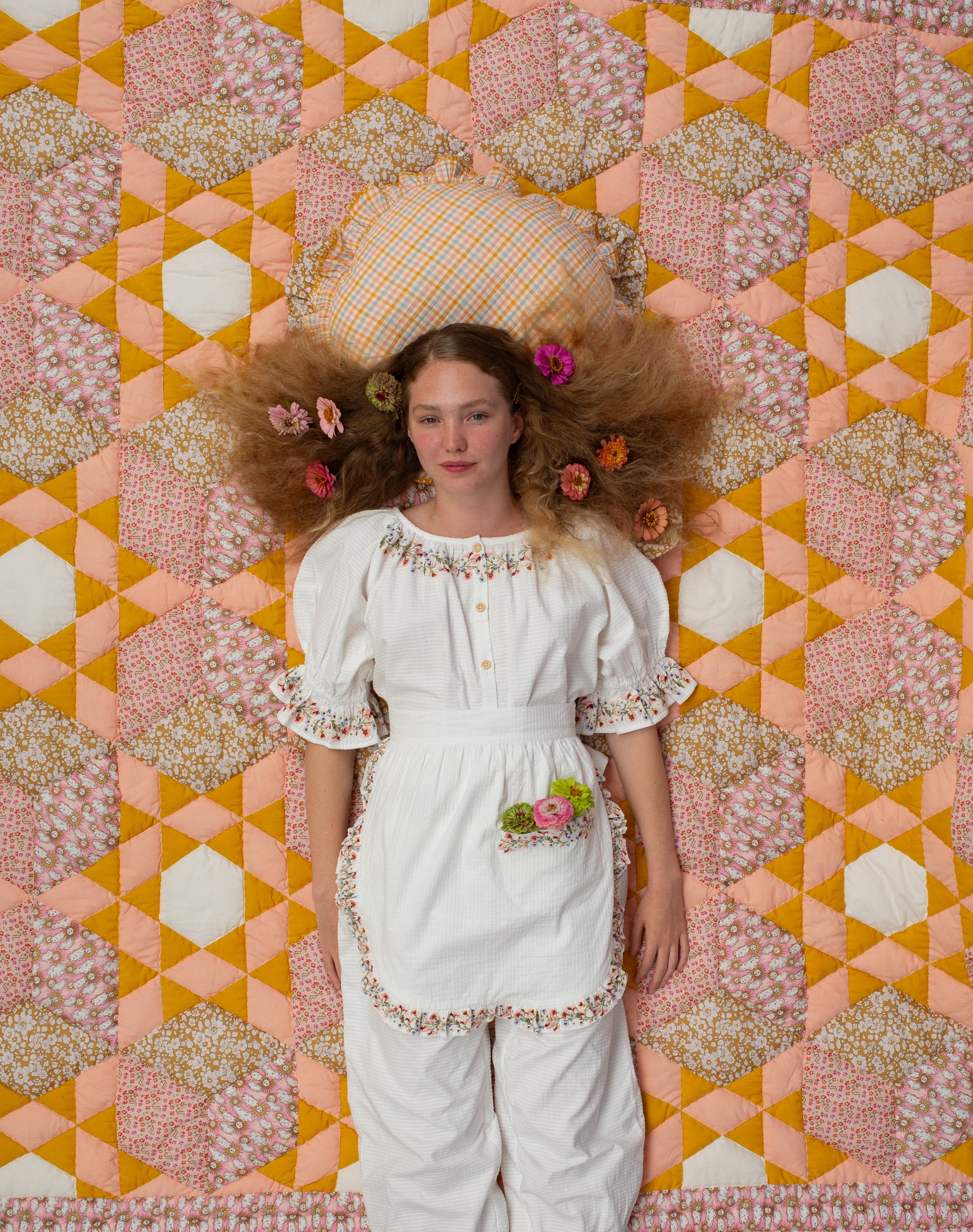 Follow the Sun 'made with Liberty fabric' patchwork quilt