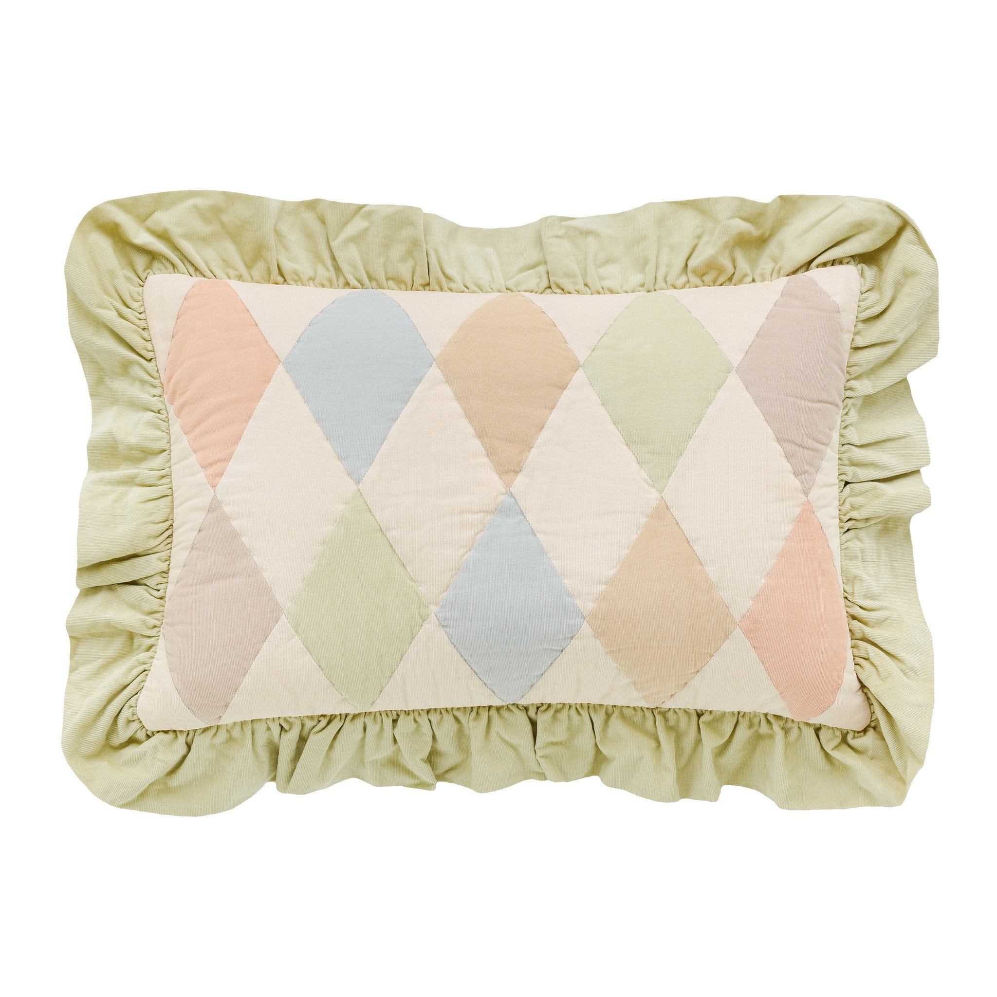 Harlequin cord cushion, macaron