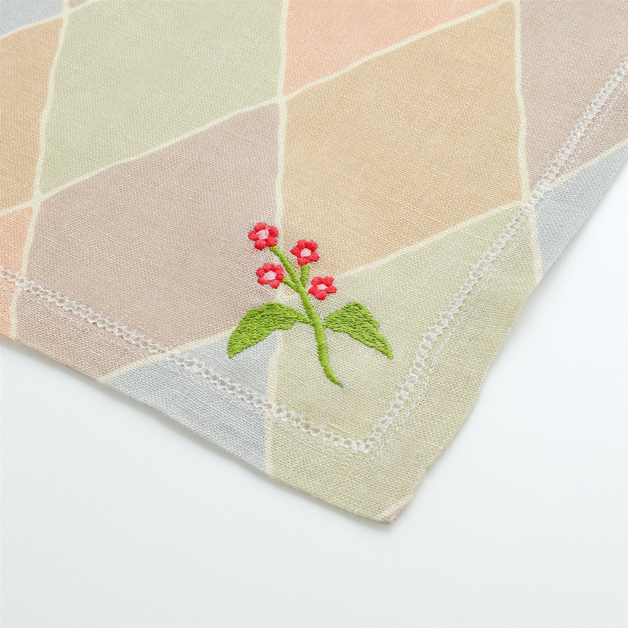 Harlequin napkin, macaron, set of two
