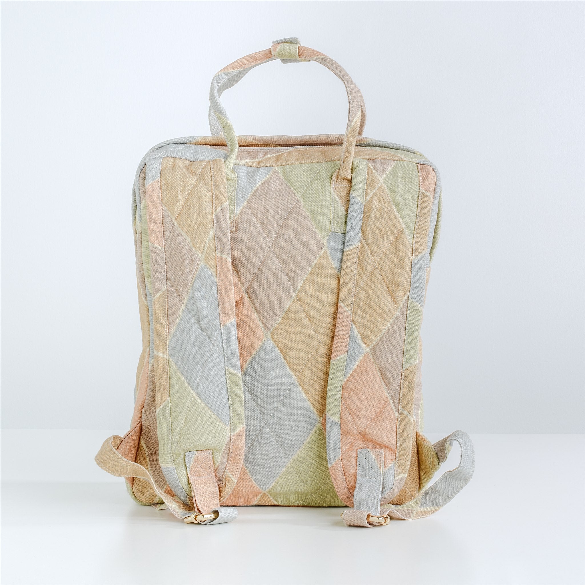 Harlequin quilted kids rucksack, macaron