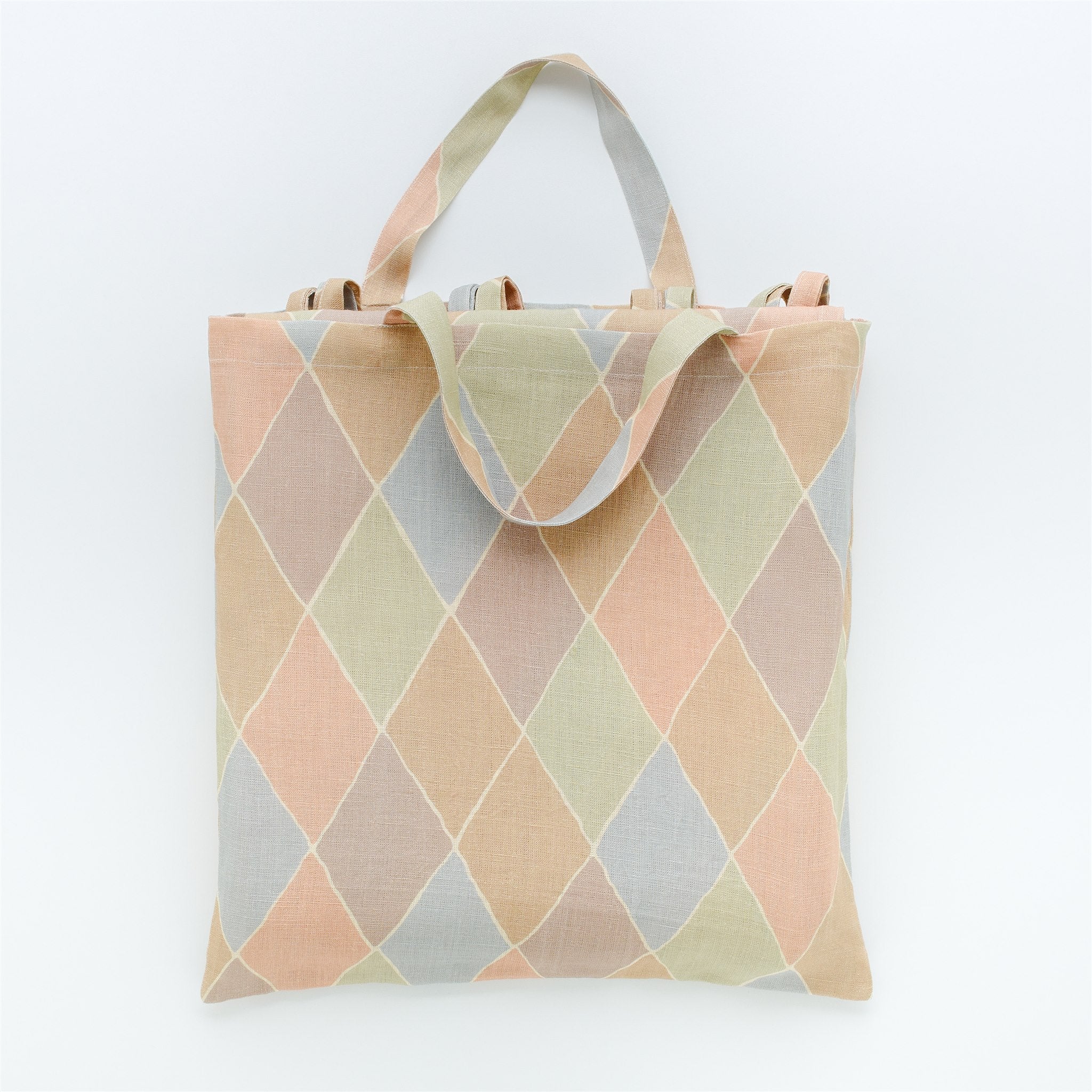 Harlequin curtains, a pair in a bag, macaron