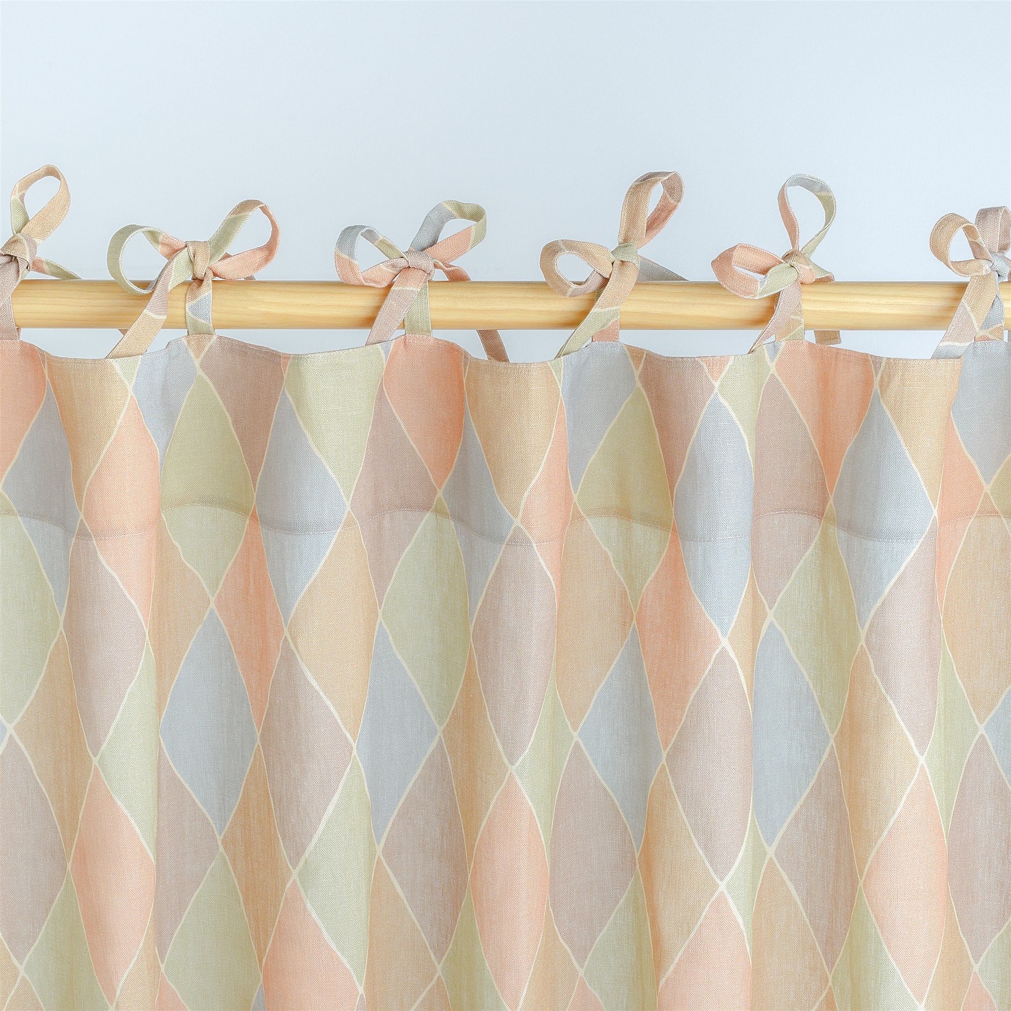 Harlequin curtains, a pair in a bag, macaron