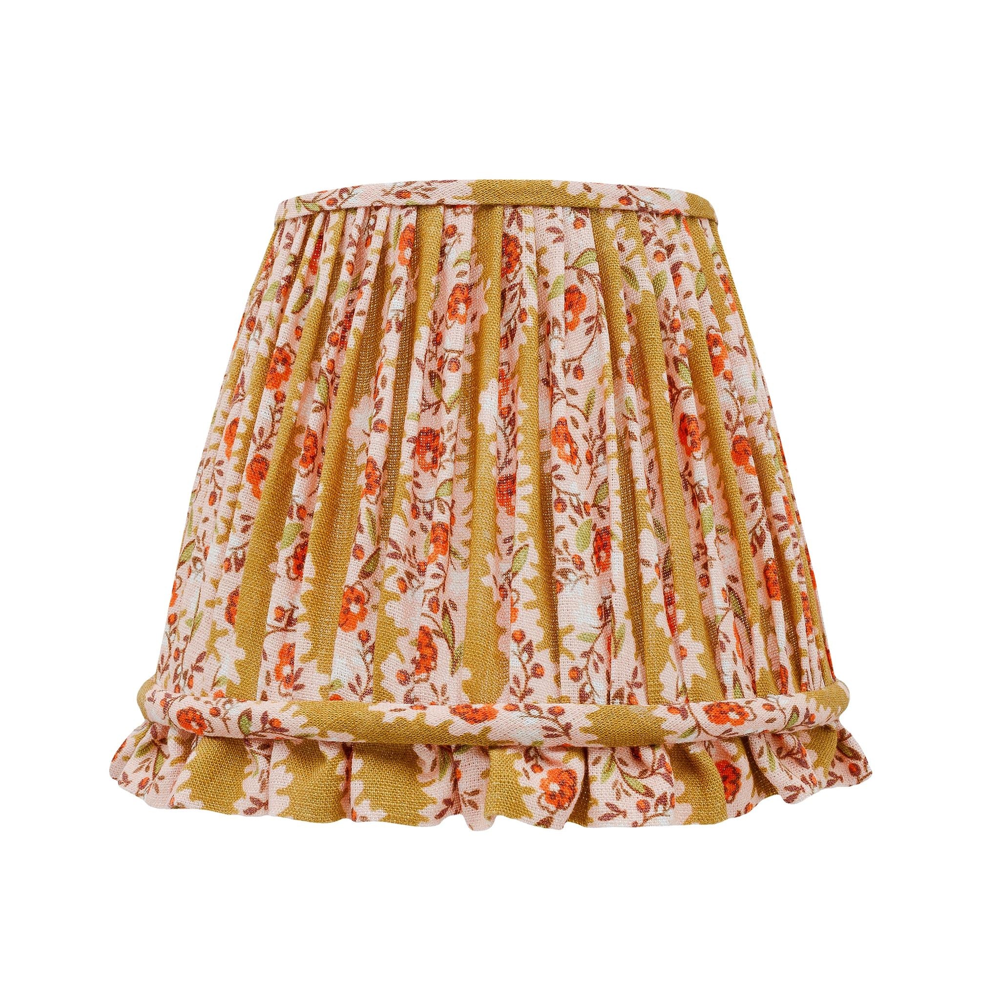 Hedgerow stripe frill lampshade, turmeric