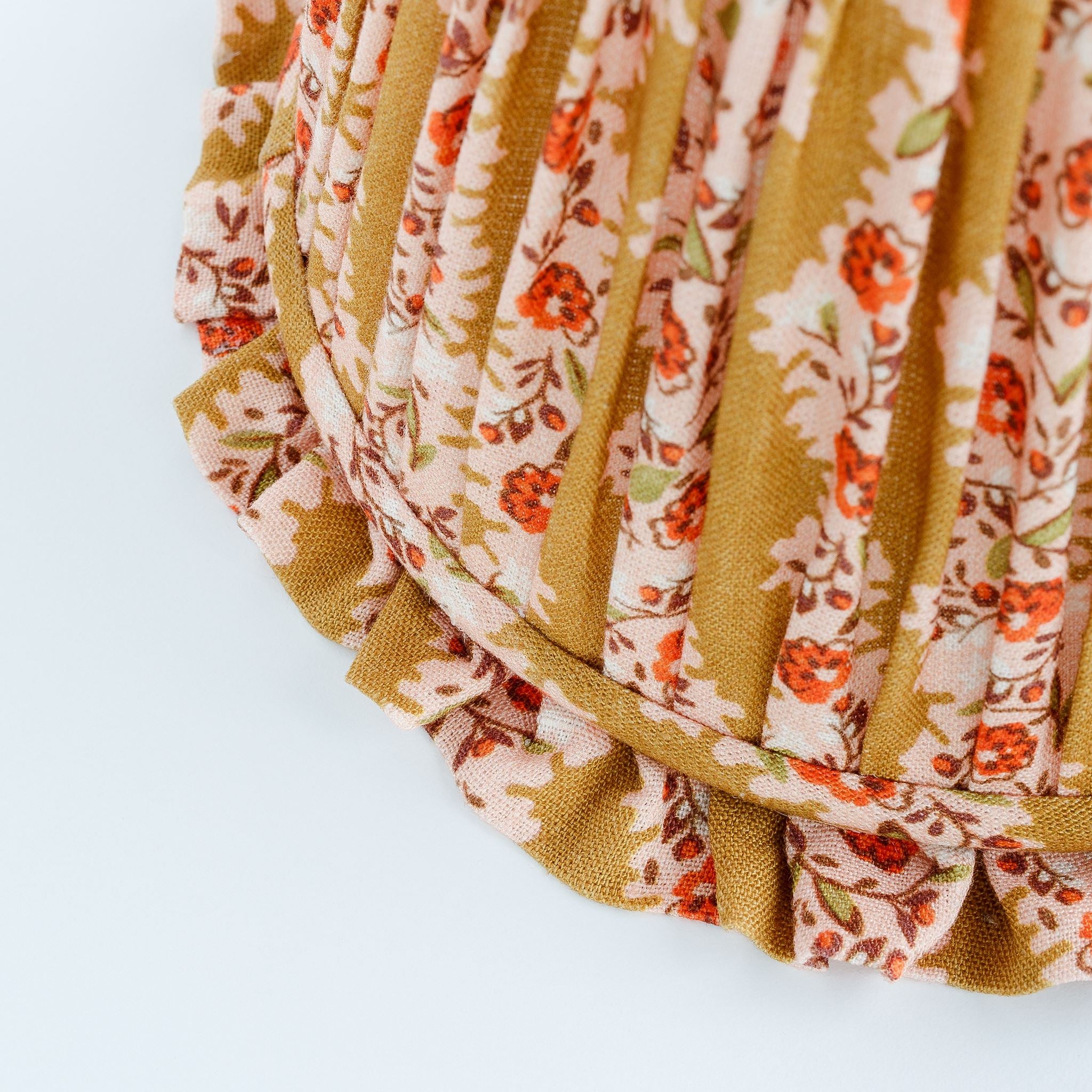 Hedgerow stripe frill lampshade, turmeric