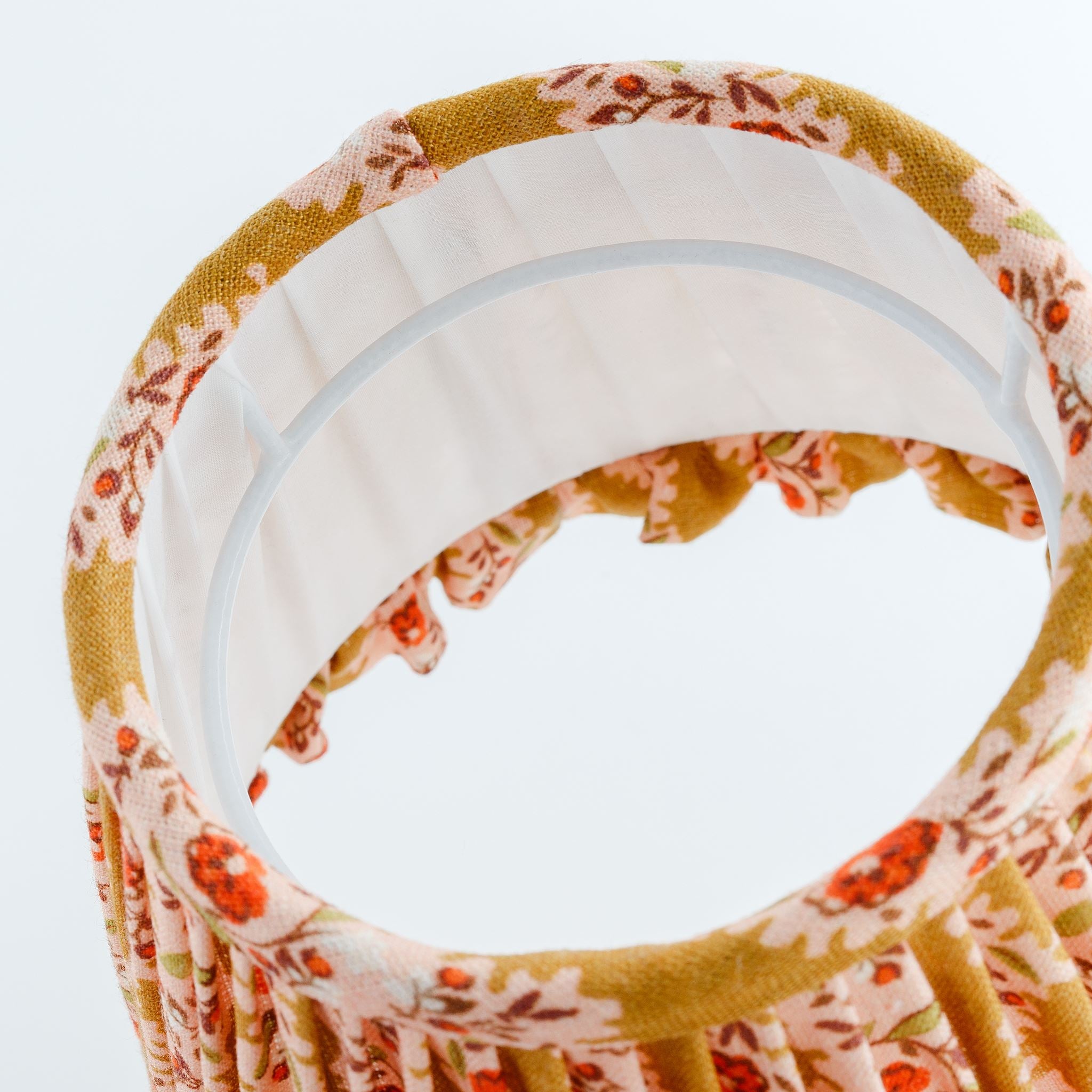Hedgerow stripe frill lampshade, turmeric