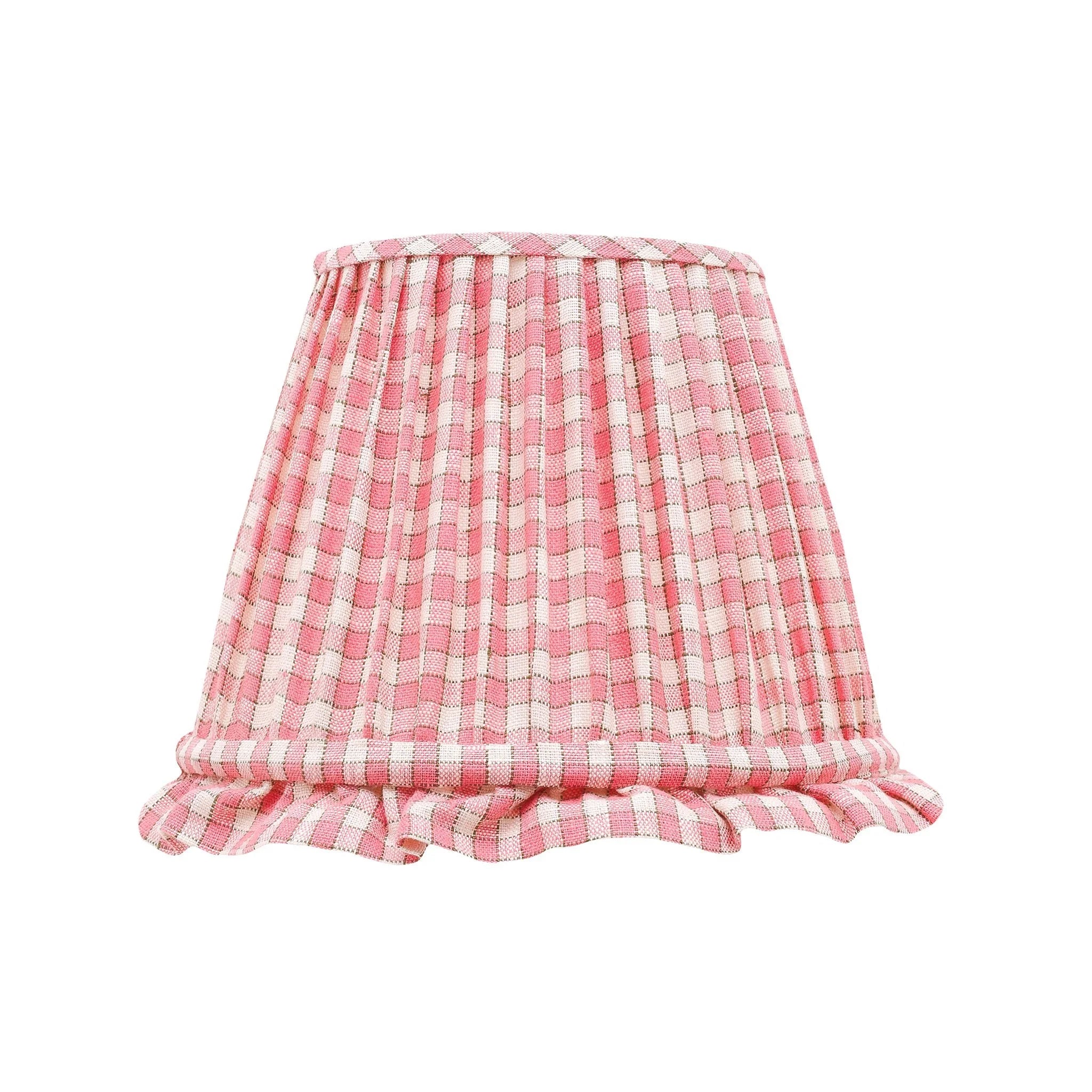 Gingham frill lampshade, Peony