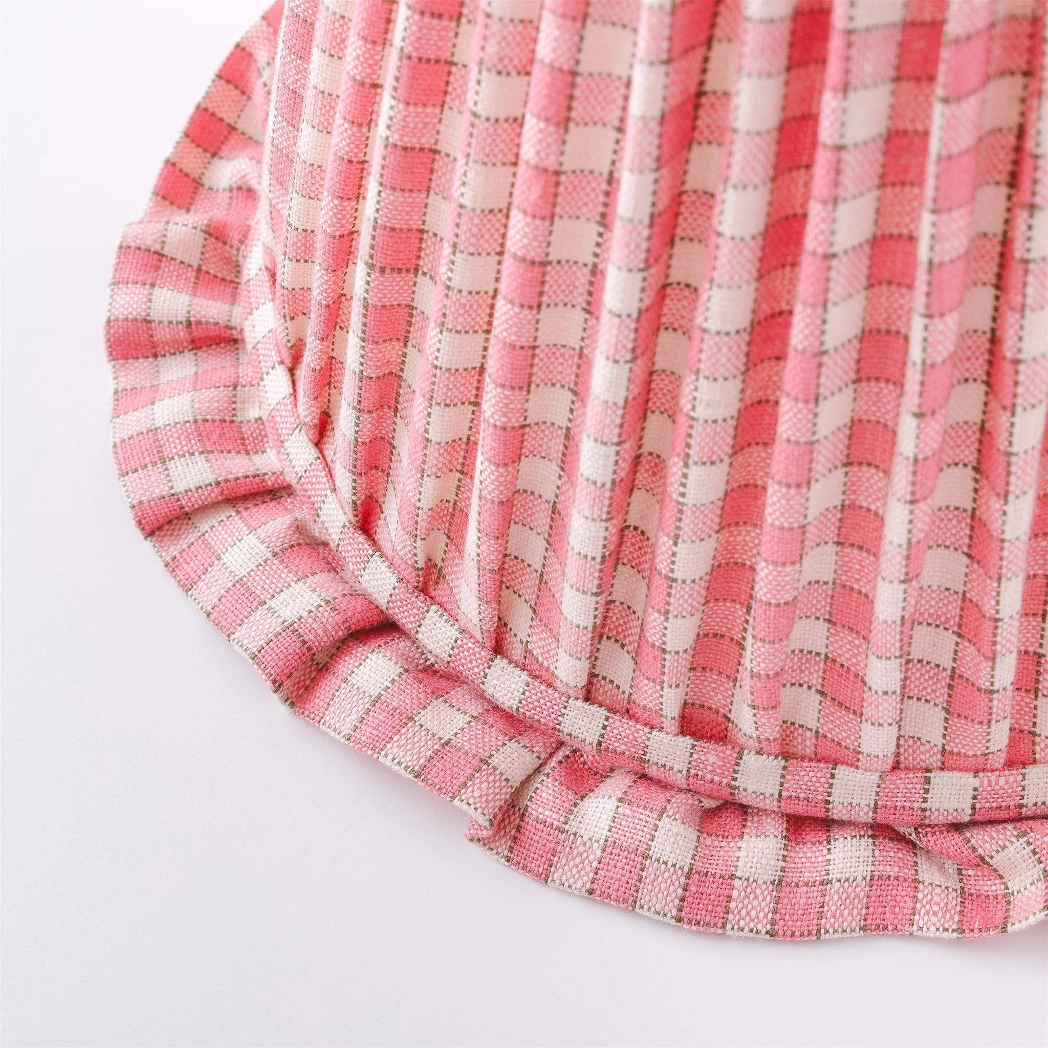 Gingham frill lampshade, Peony