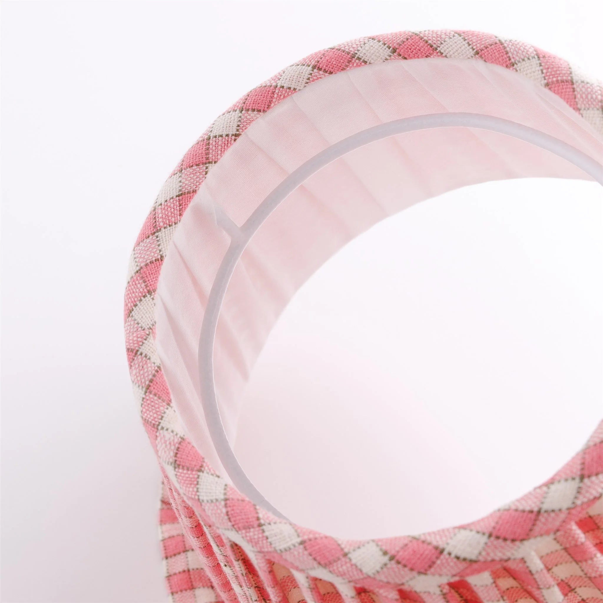 Gingham frill lampshade, Peony