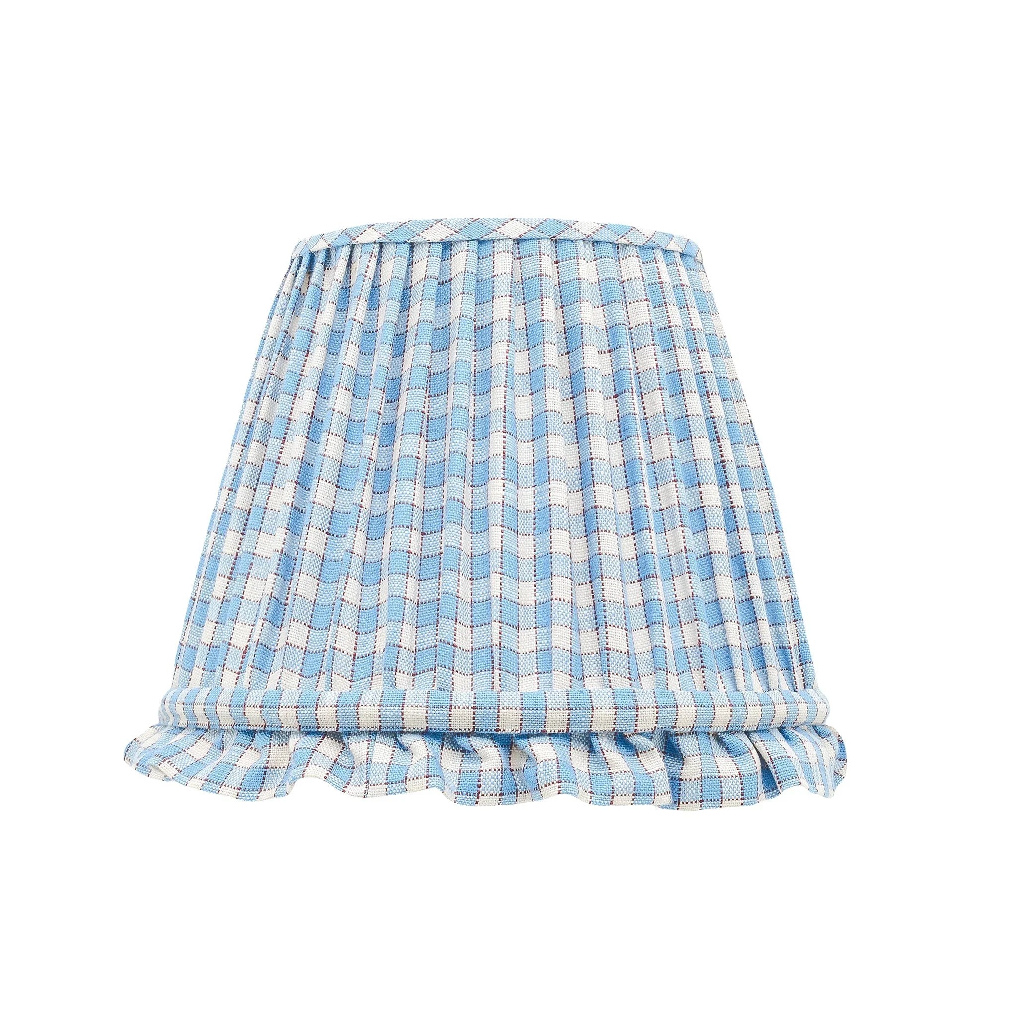 Gingham frill lampshade, cornflower