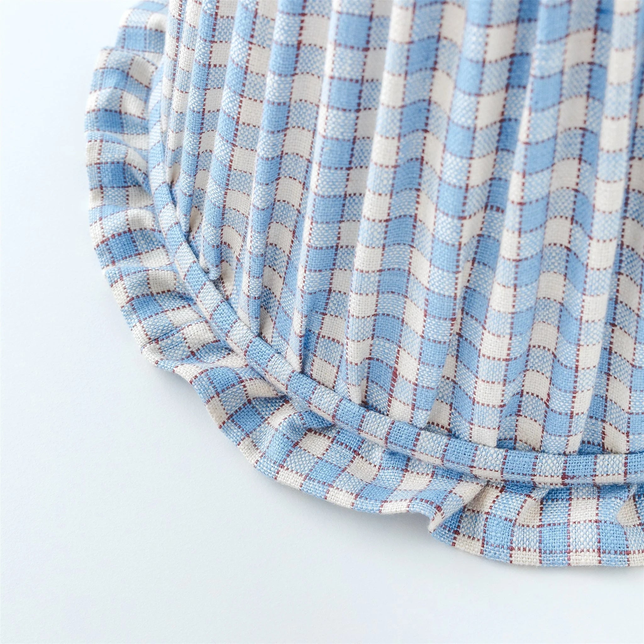 Gingham frill lampshade, cornflower