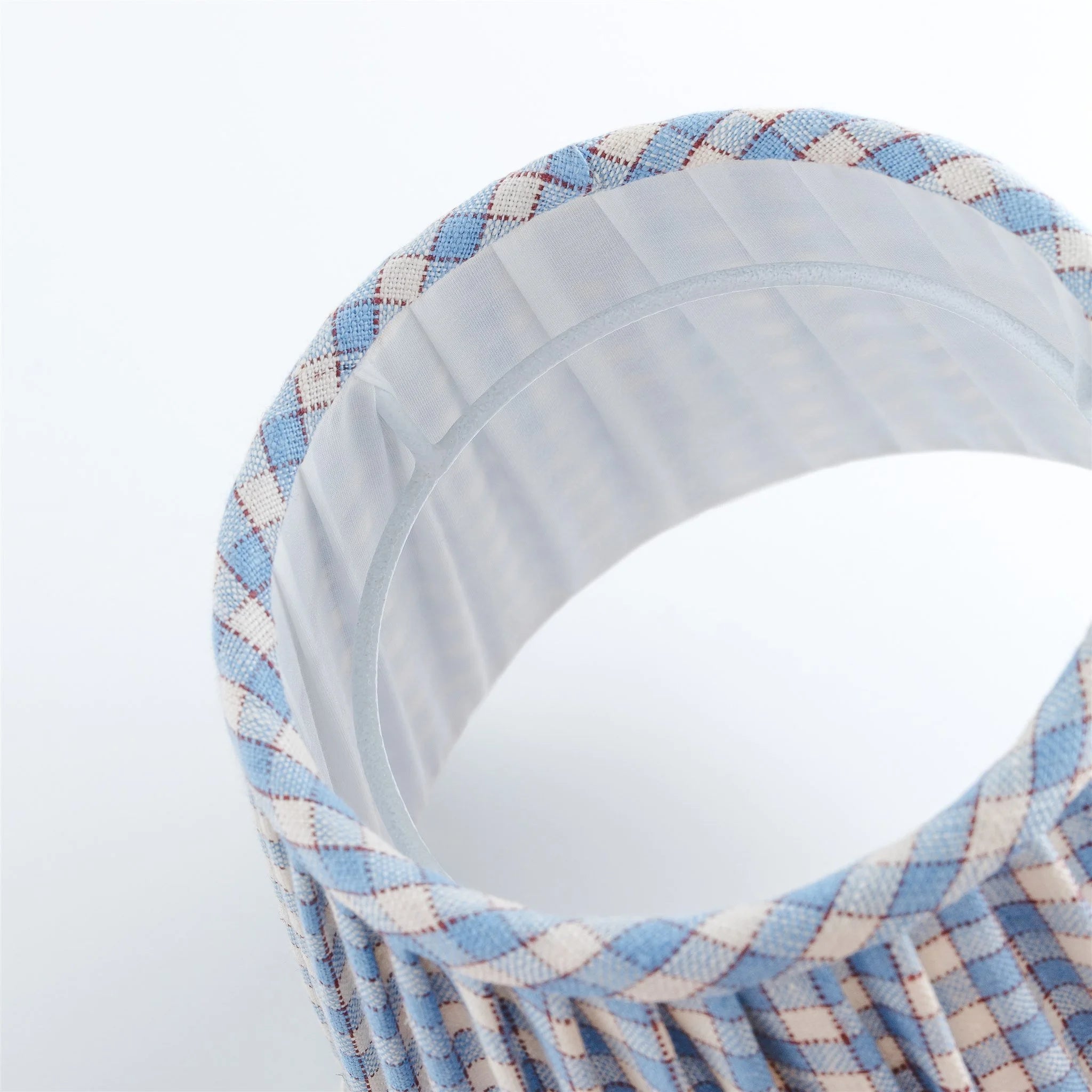 Gingham frill lampshade, cornflower