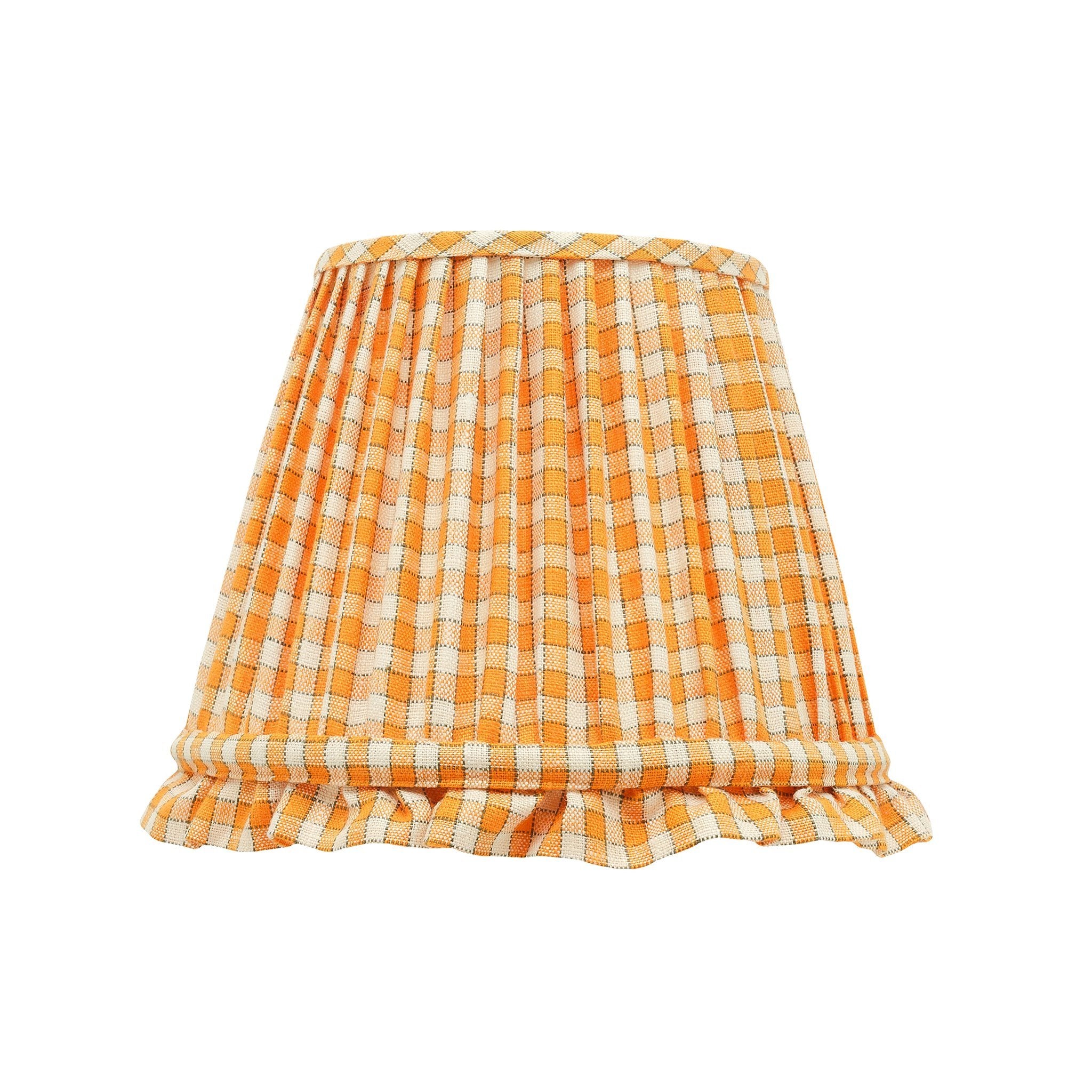 Gingham frill lampshade, apricot