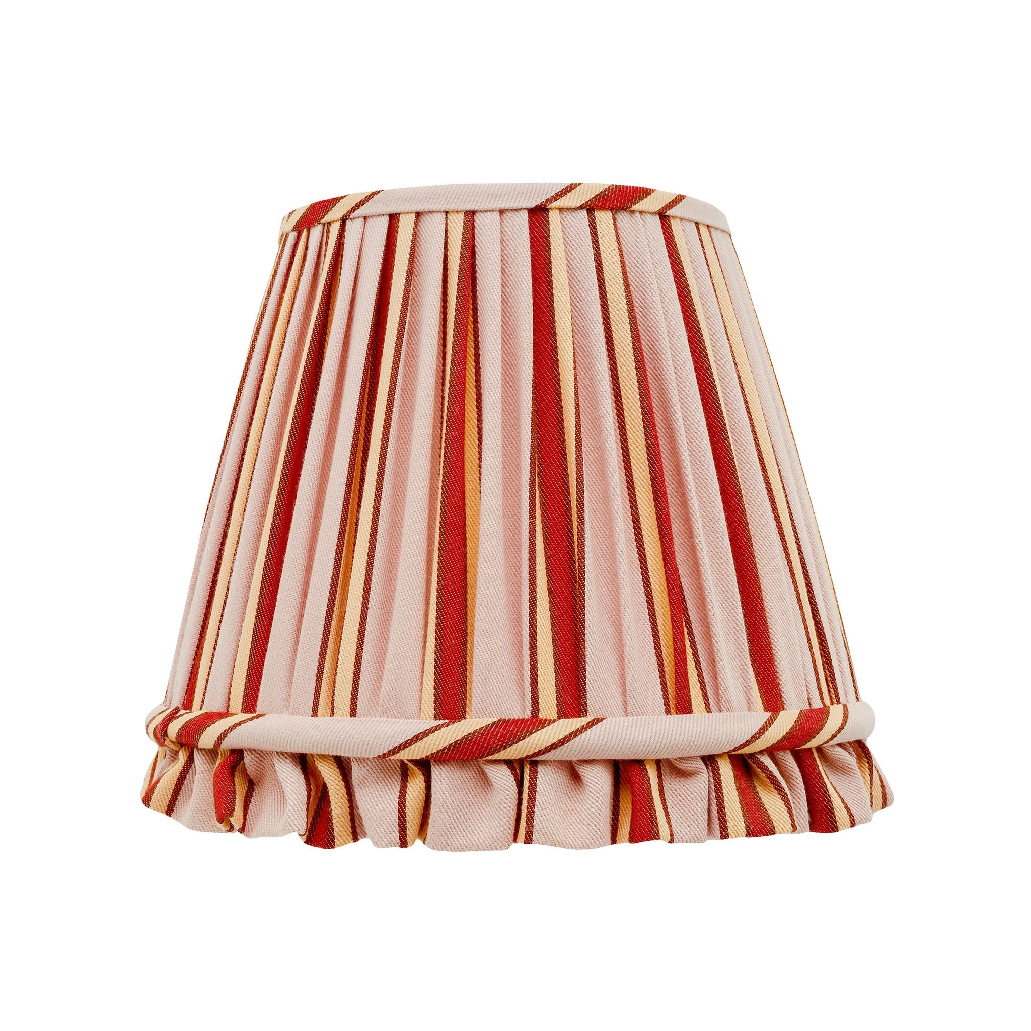 Stripe frill lampshade, pink cherry pop