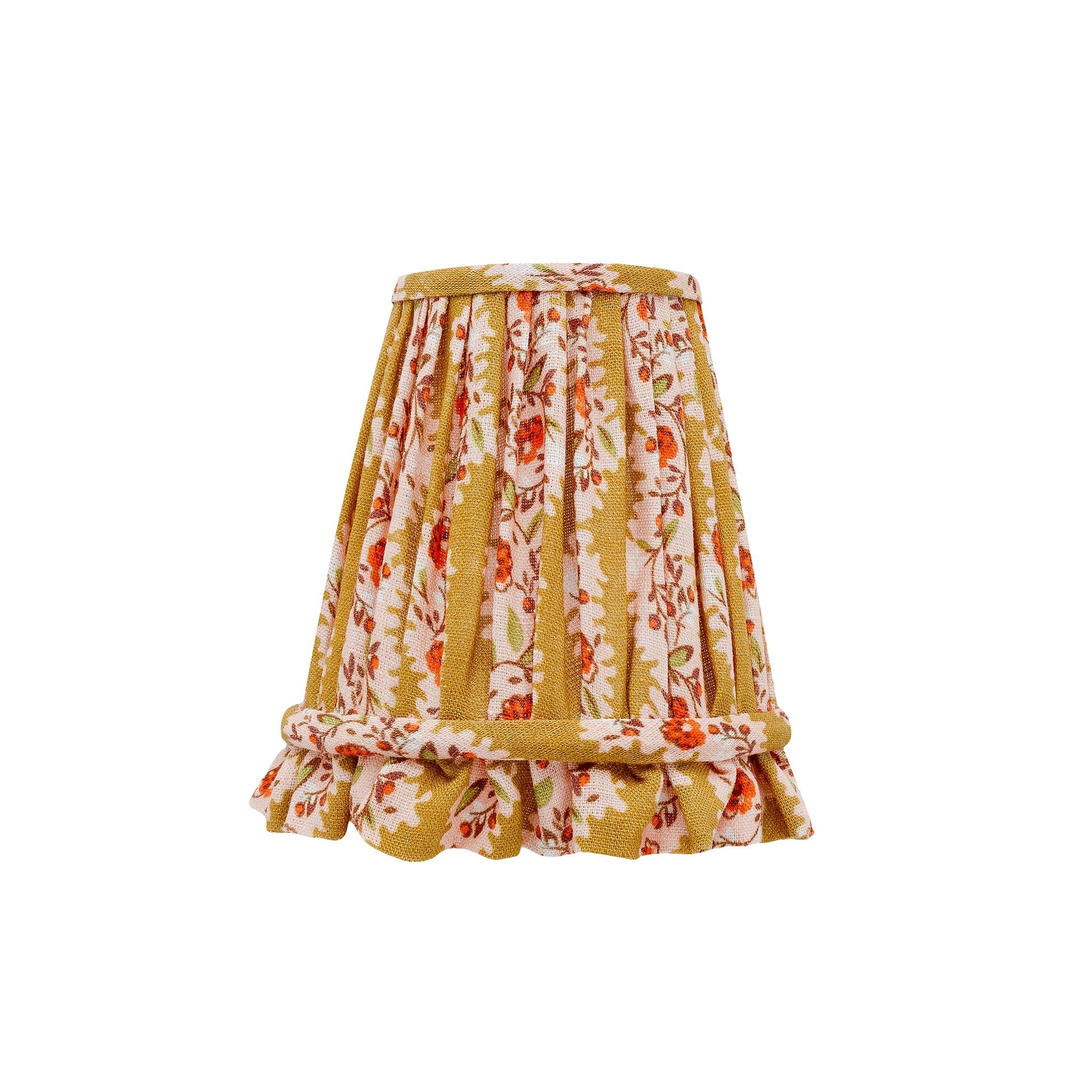 Hedgerow stripe 'candle clip' lampshade, turmeric