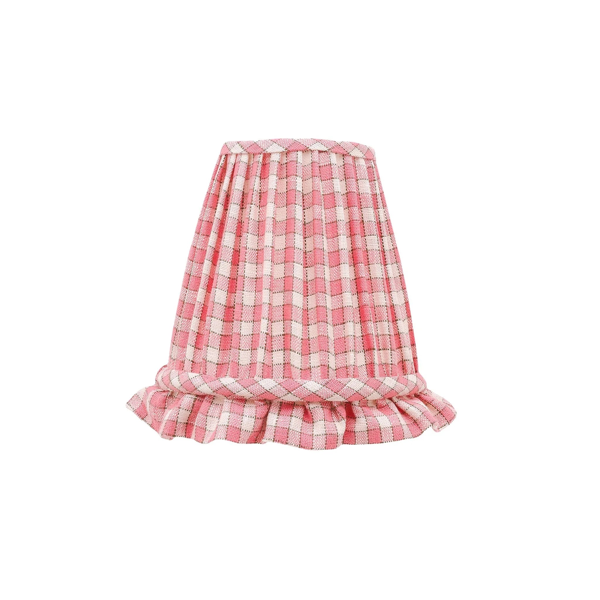Gingham frill 'candle clip' shade, peony