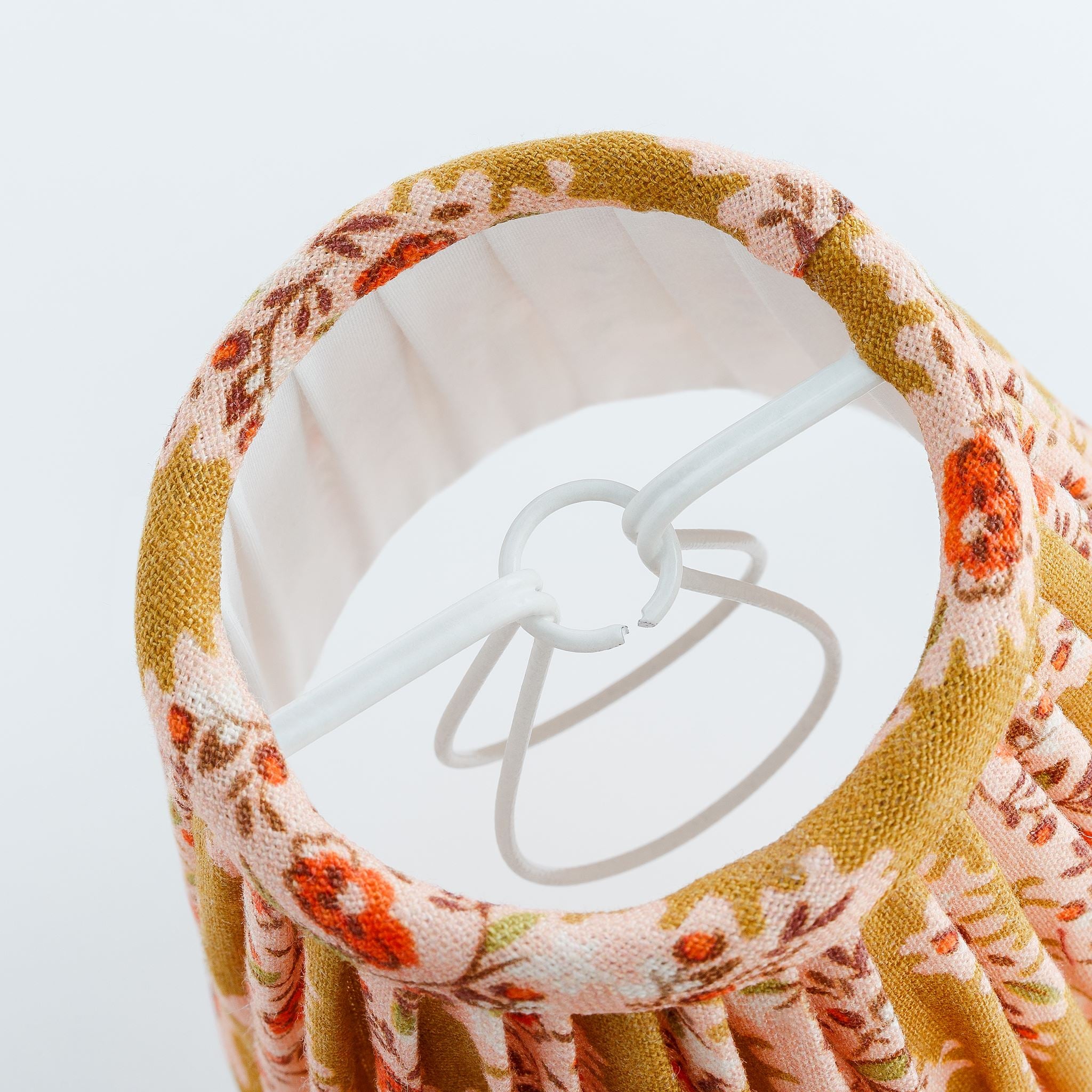 Hedgerow stripe 'candle clip' lampshade, turmeric
