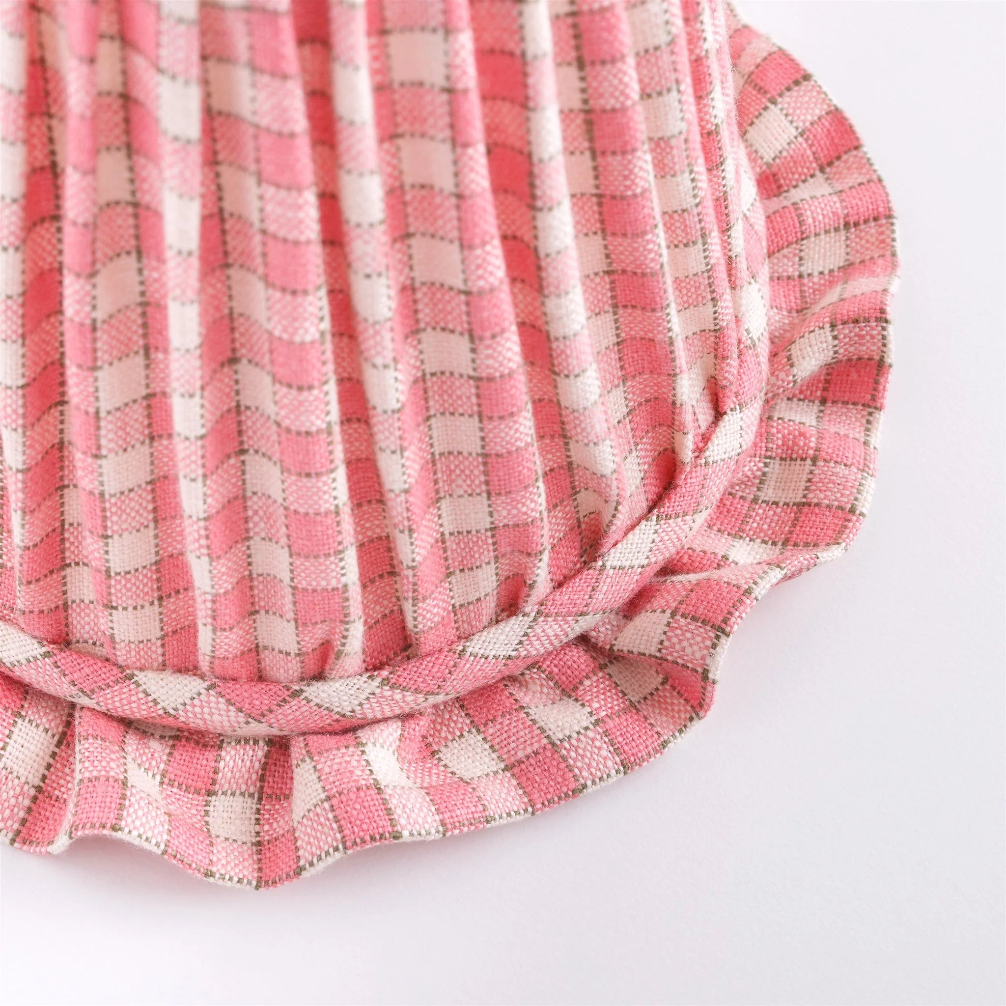 Gingham frill 'candle clip' shade, peony