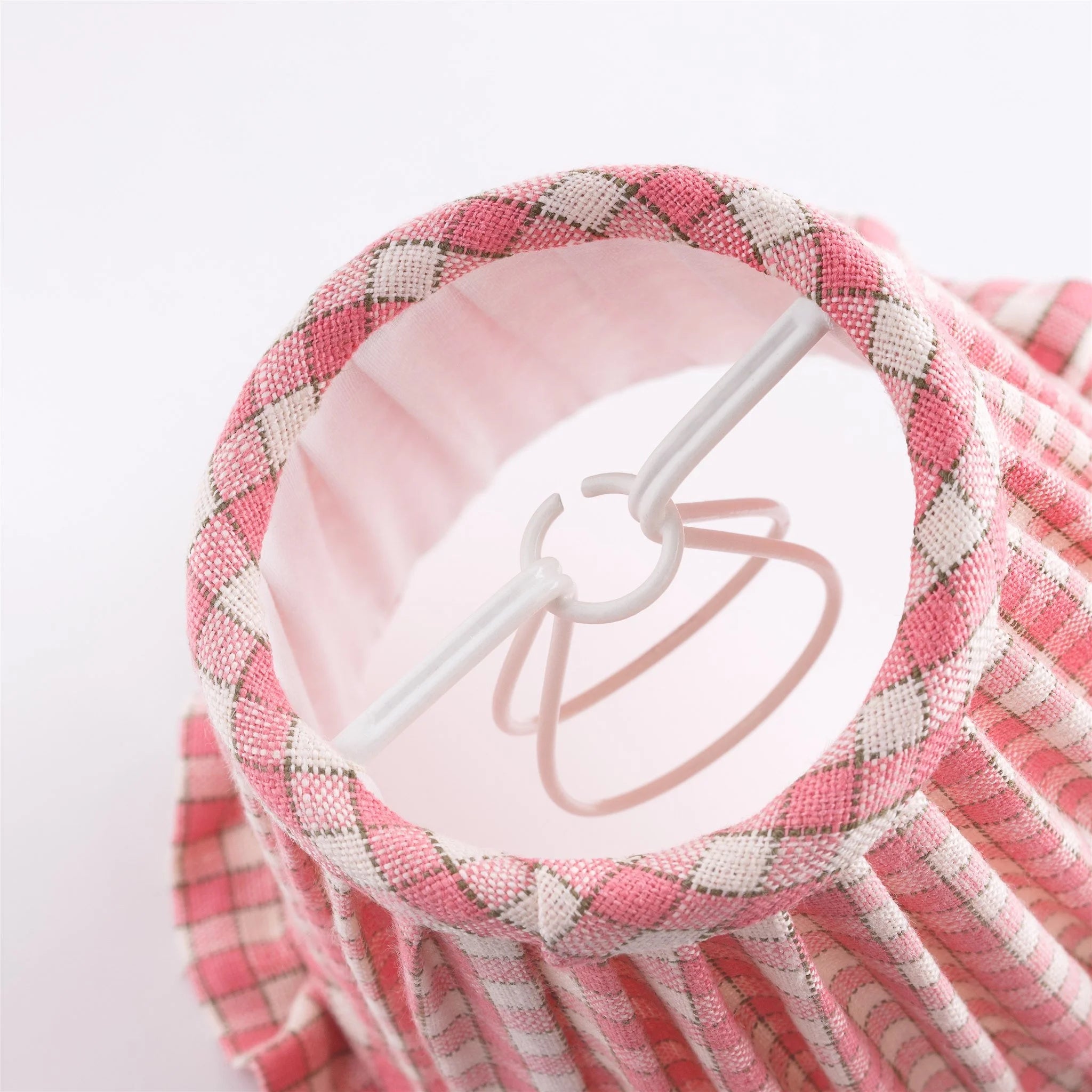 Gingham frill 'candle clip' shade, peony