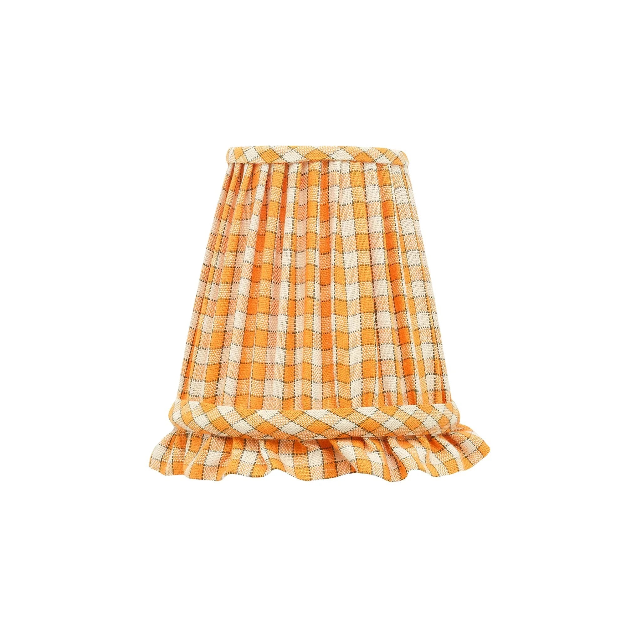 Gingham frill 'candle clip' shade, apricot