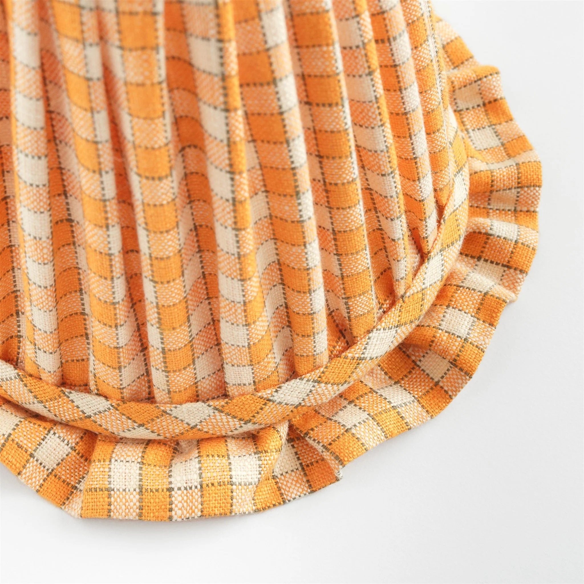 Gingham frill 'candle clip' shade, apricot