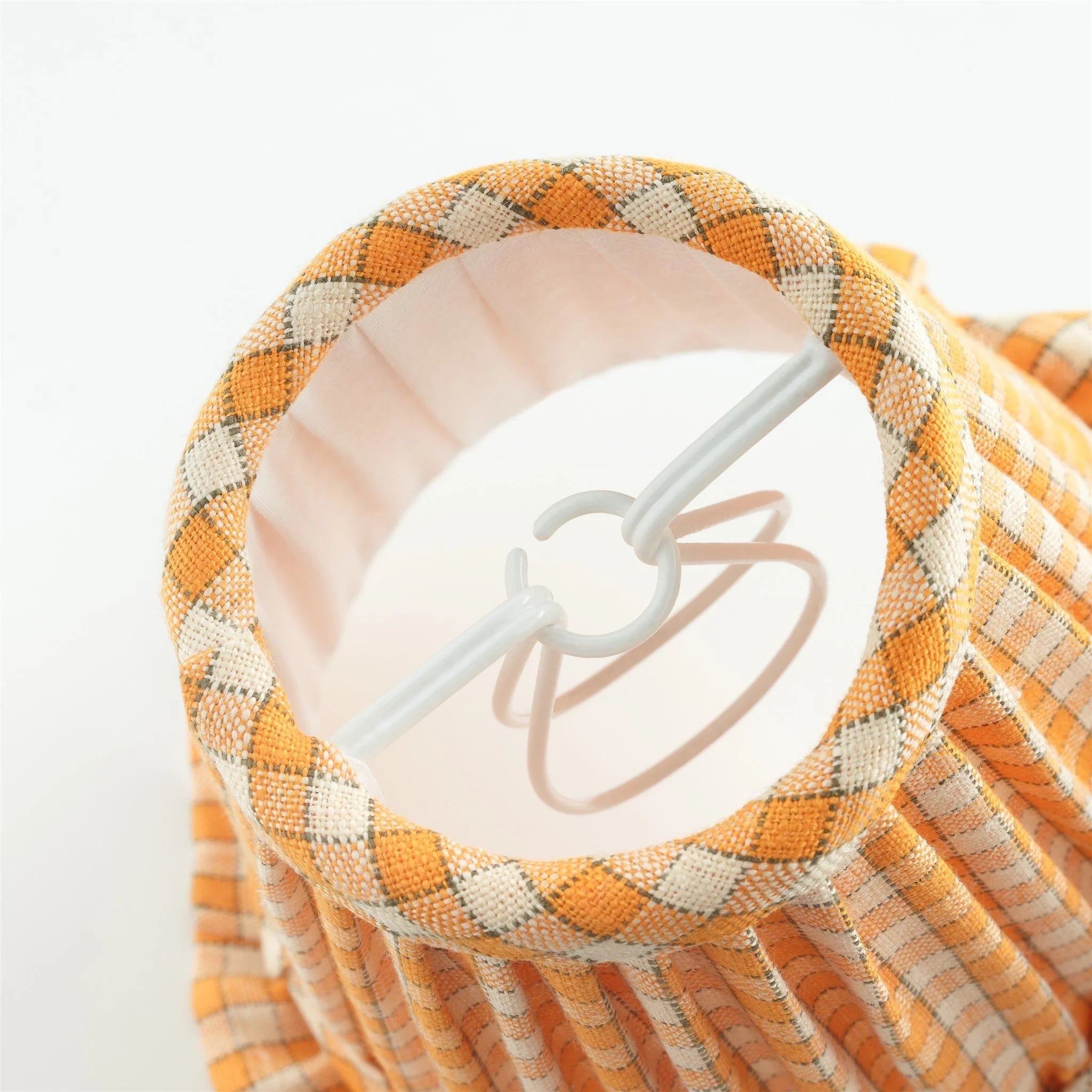 Gingham frill 'candle clip' shade, apricot