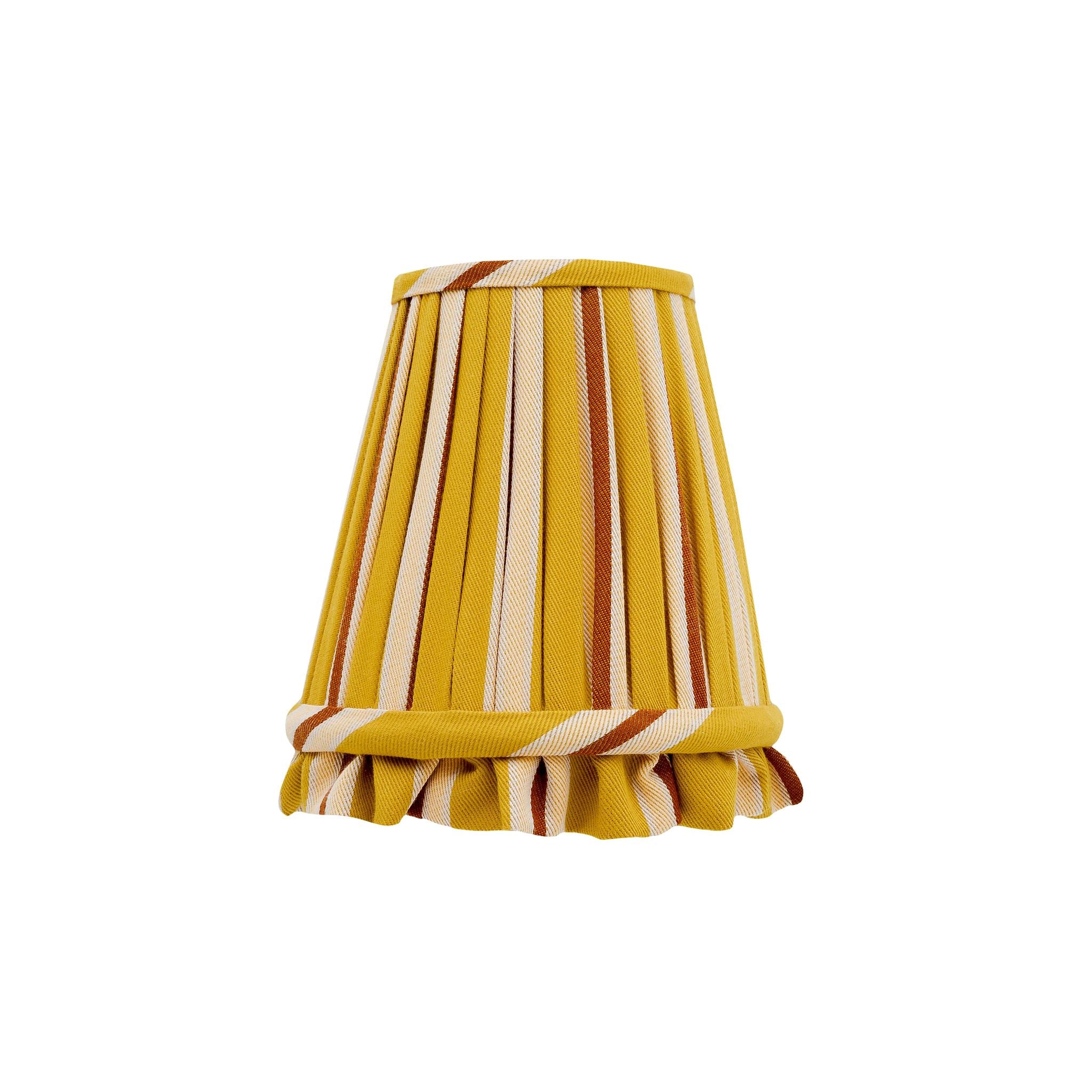 Stripe frill 'candle clip' lampshade, turmeric