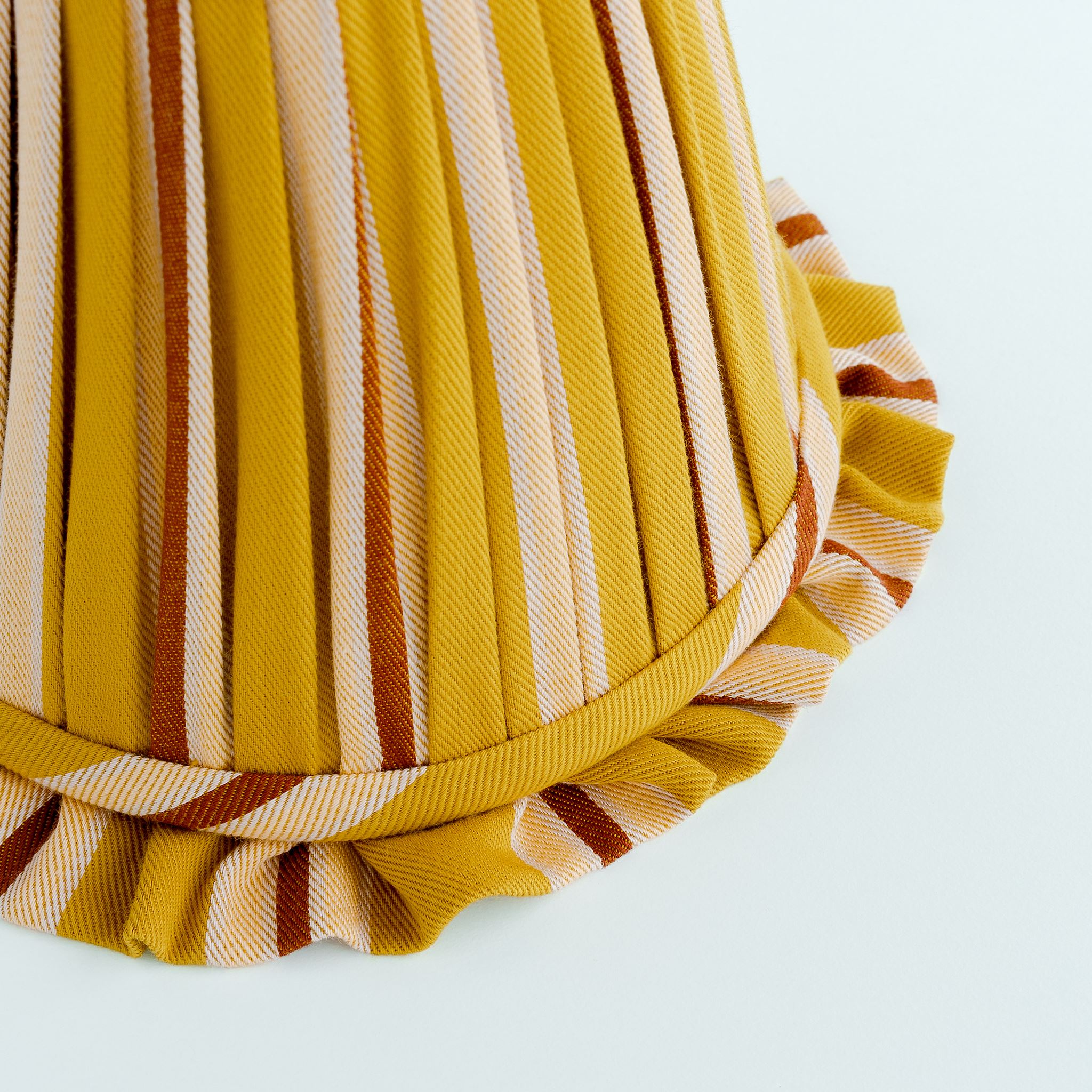 Stripe frill 'candle clip' lampshade, turmeric