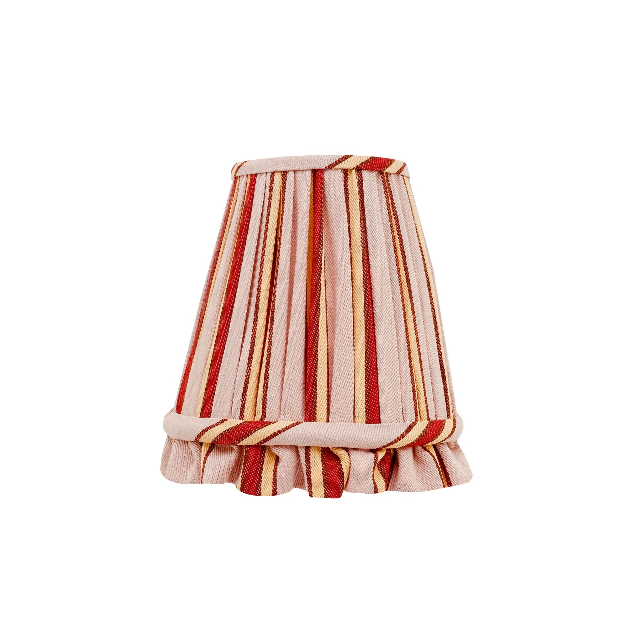Stripe frill 'candle clip' lampshade, pink cherry pop