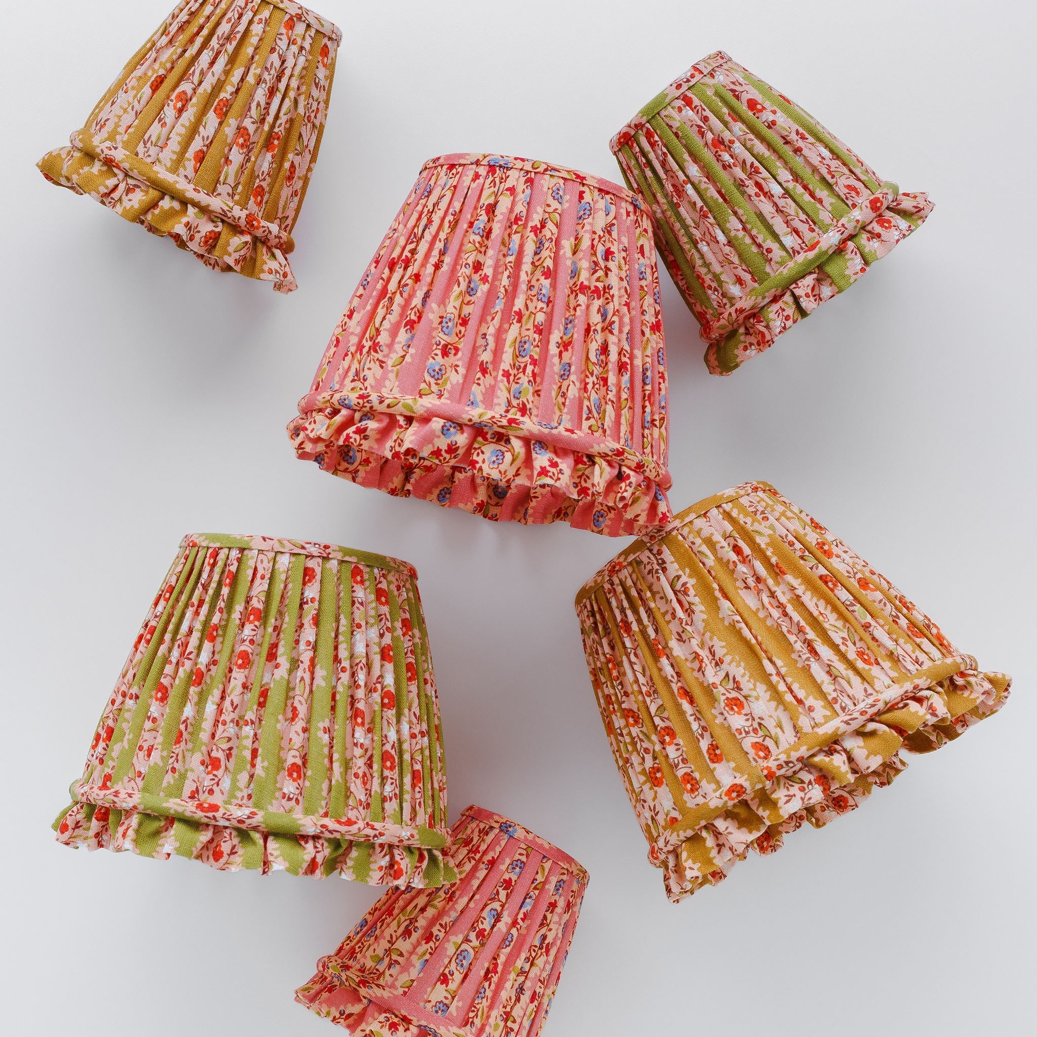 Hedgerow stripe frill lampshade, turmeric
