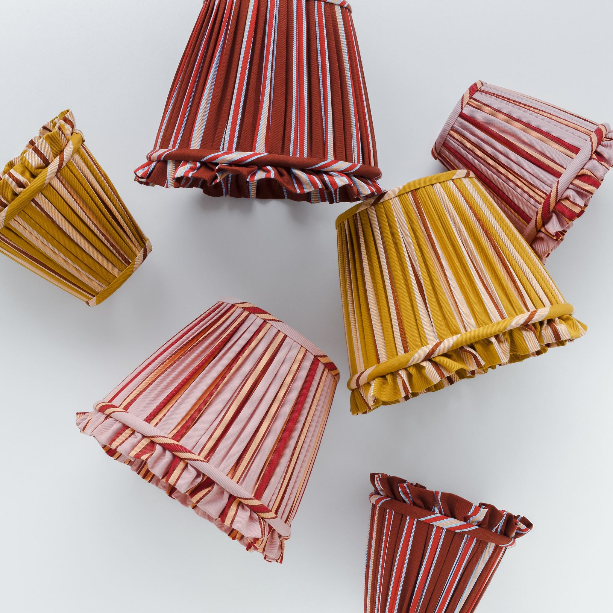 Stripe frill lampshade, cacao pop stripe