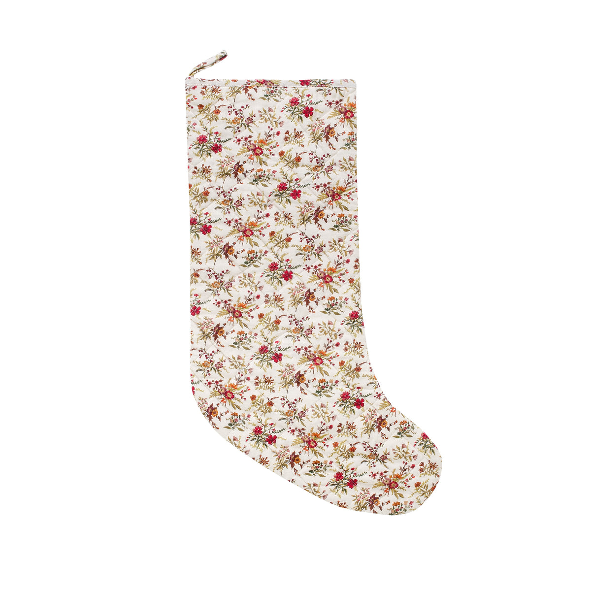 Prairie floral Christmas stocking, cream
