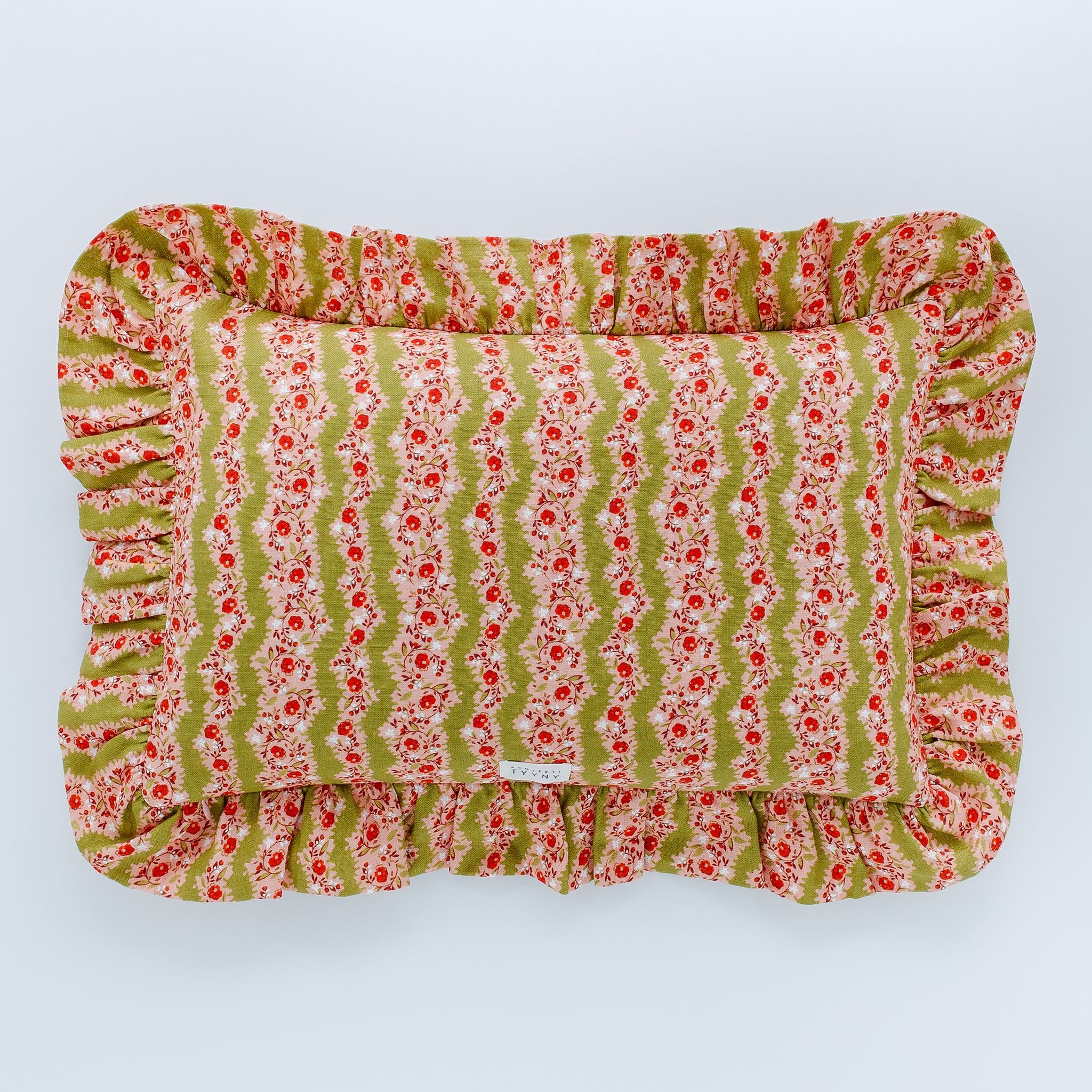 Hedgerow stripe frill cushion, nocharella