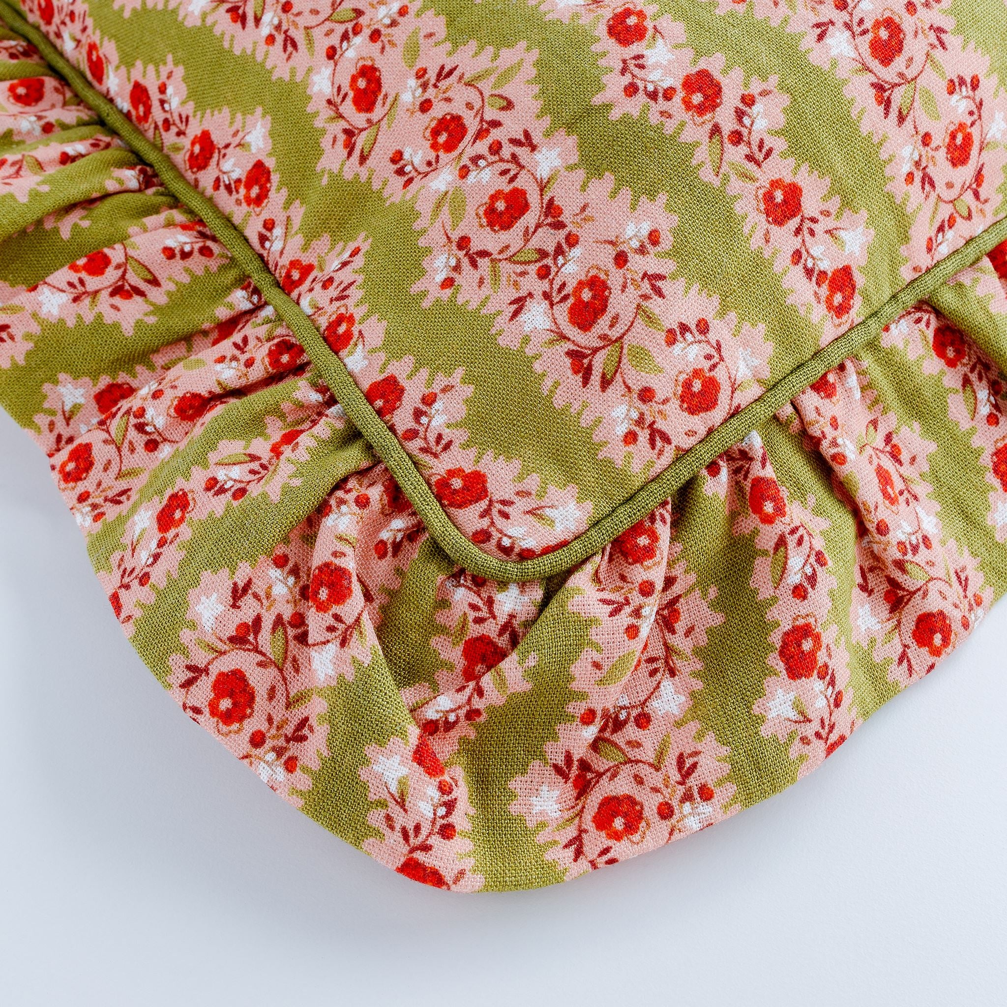 Hedgerow stripe frill cushion, nocharella