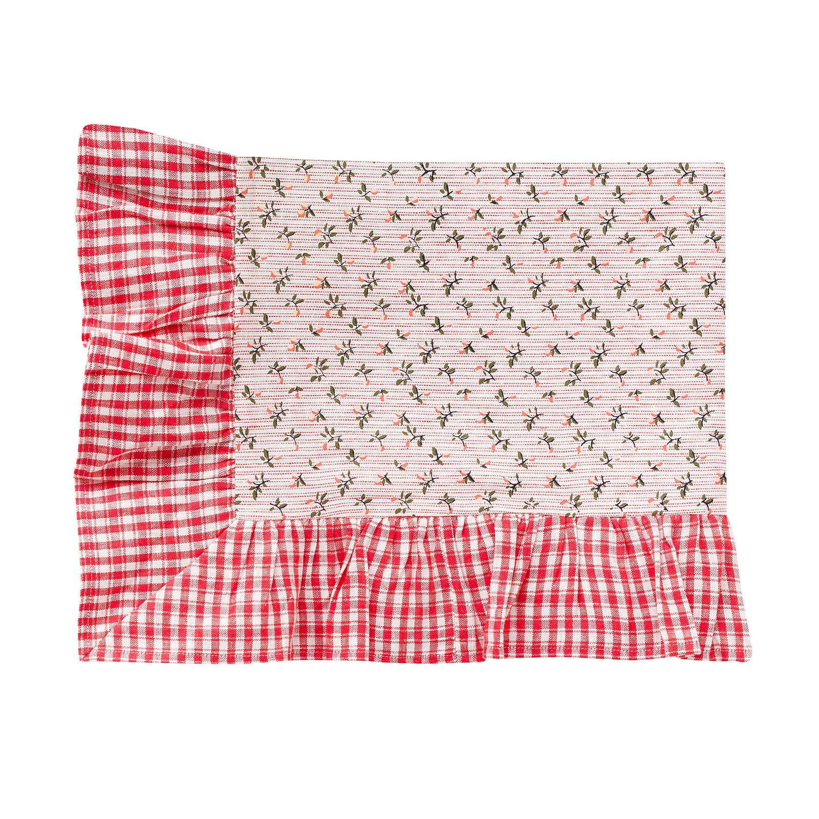 Herukka thin stripe linen tablecloth, strawberry