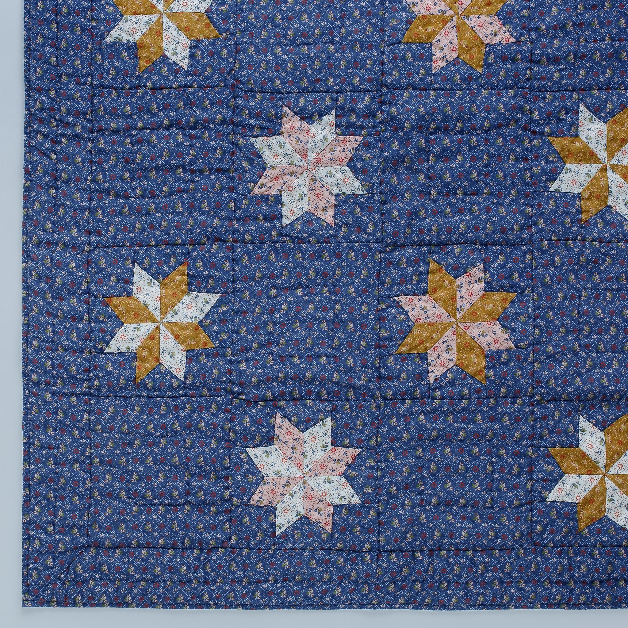Tähti patchwork quilt, navy