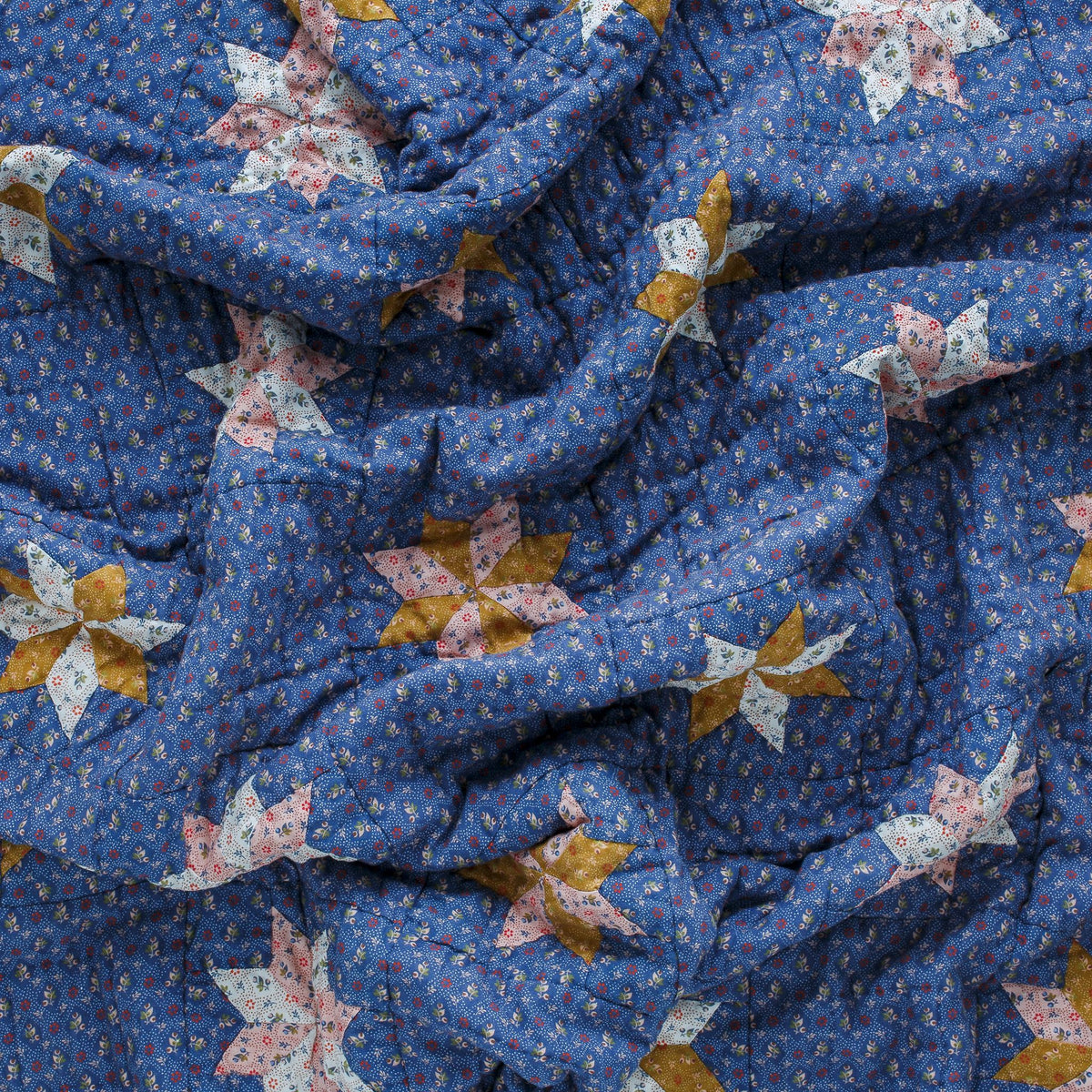Tähti patchwork quilt, navy
