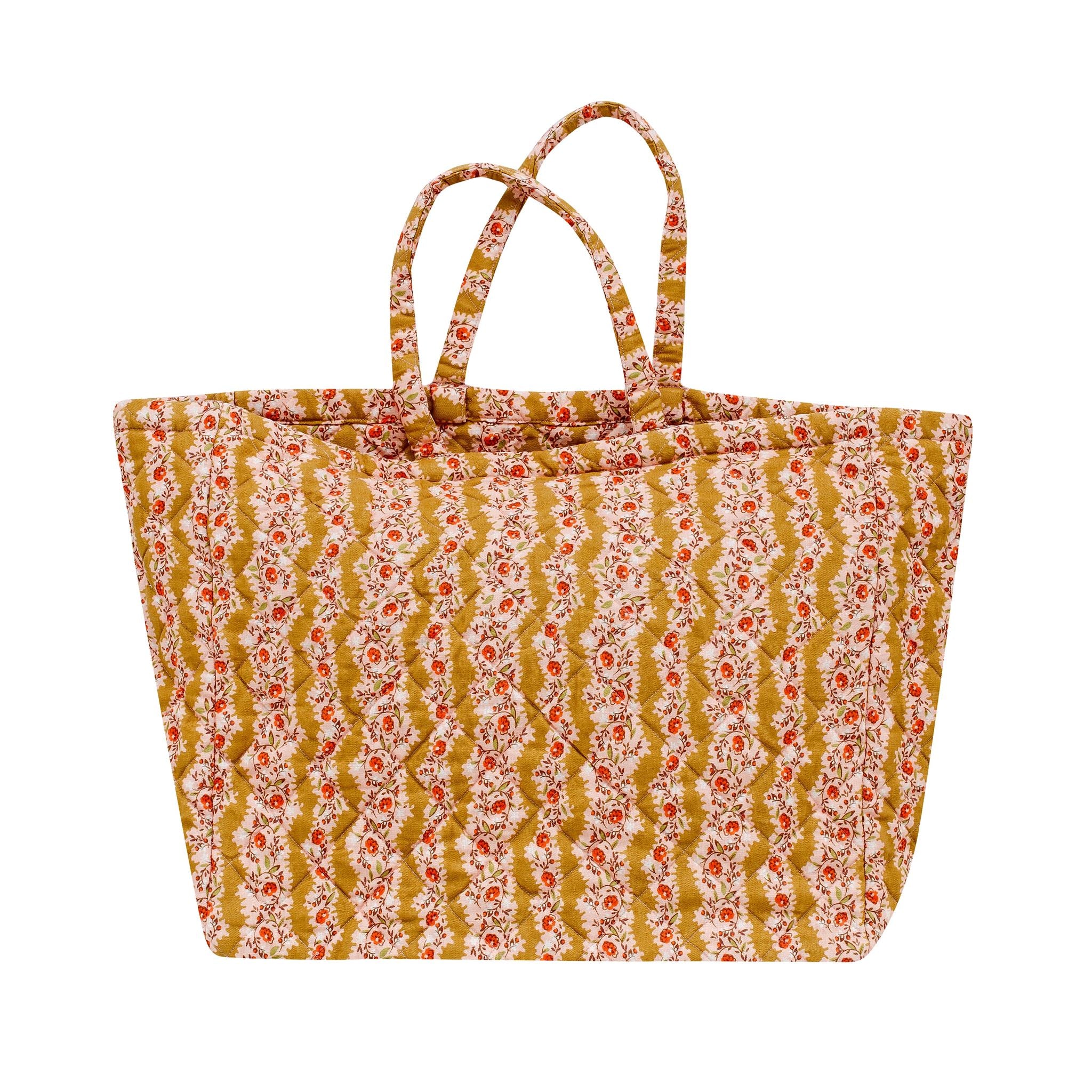 Hedgerow stripe quilted bag, turmeric