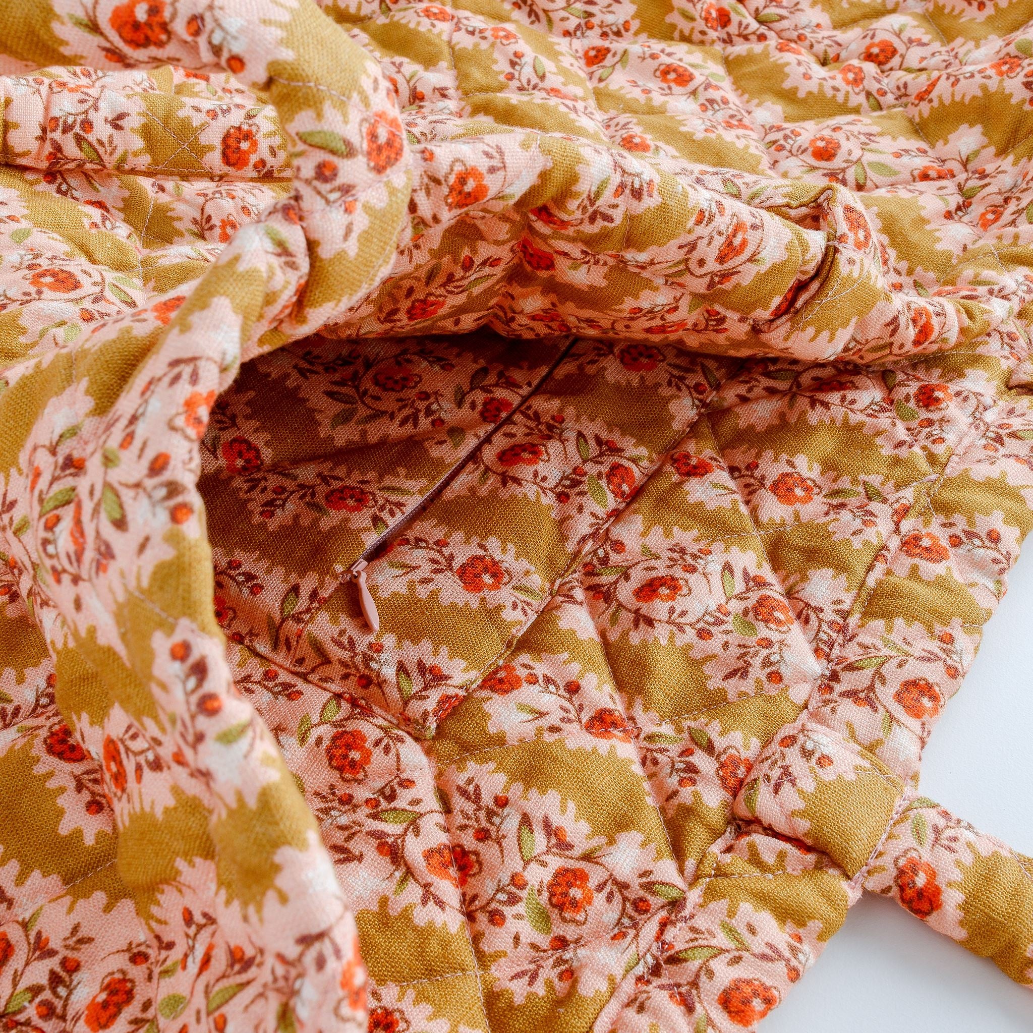 Hedgerow stripe quilted bag, turmeric