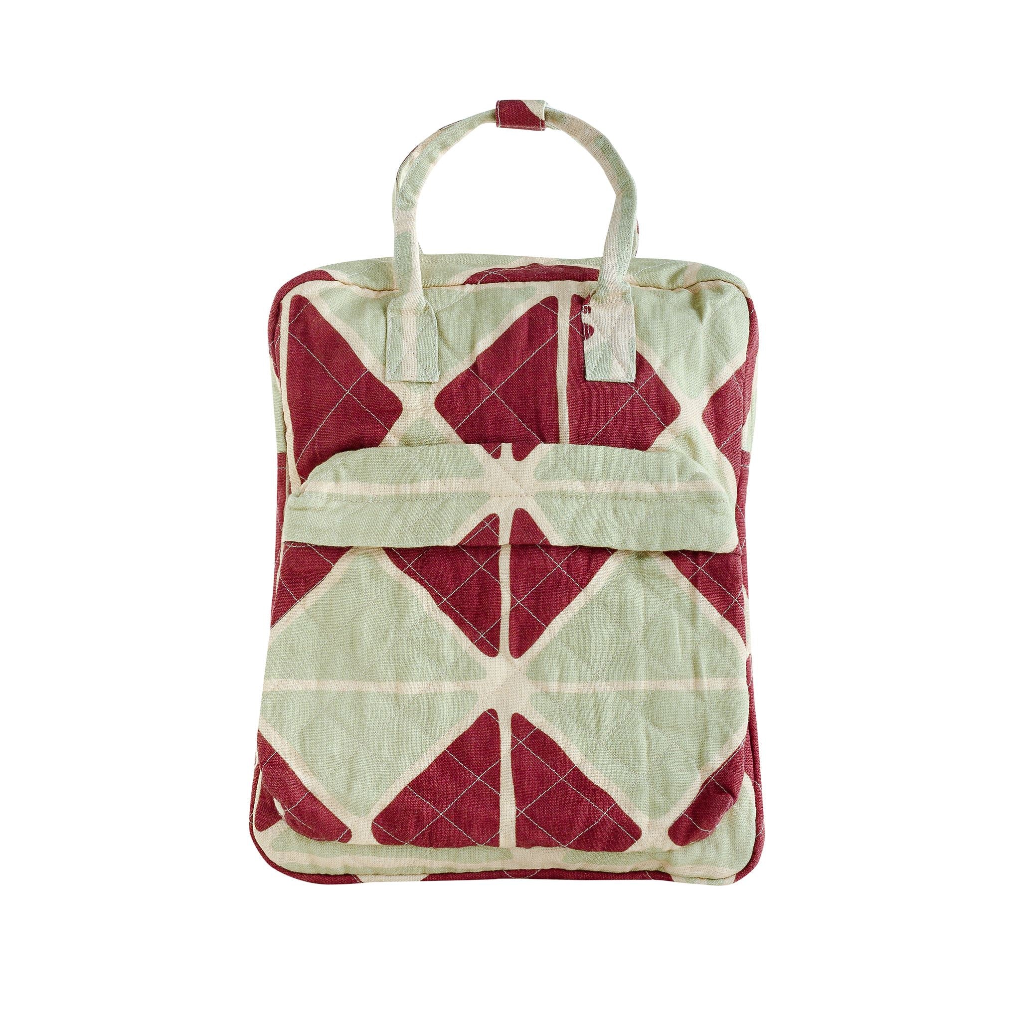 Jester harlequin quilted kids rucksack, pistachio/cacao