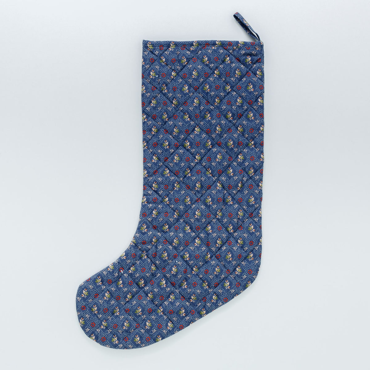 Tähti patchwork Christmas stocking, navy