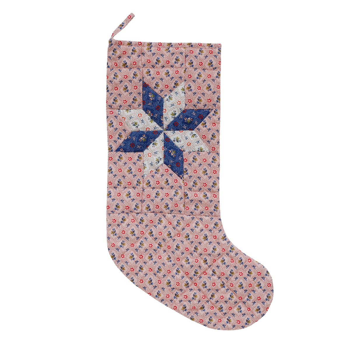 Tähti patchwork Christmas stocking, pink