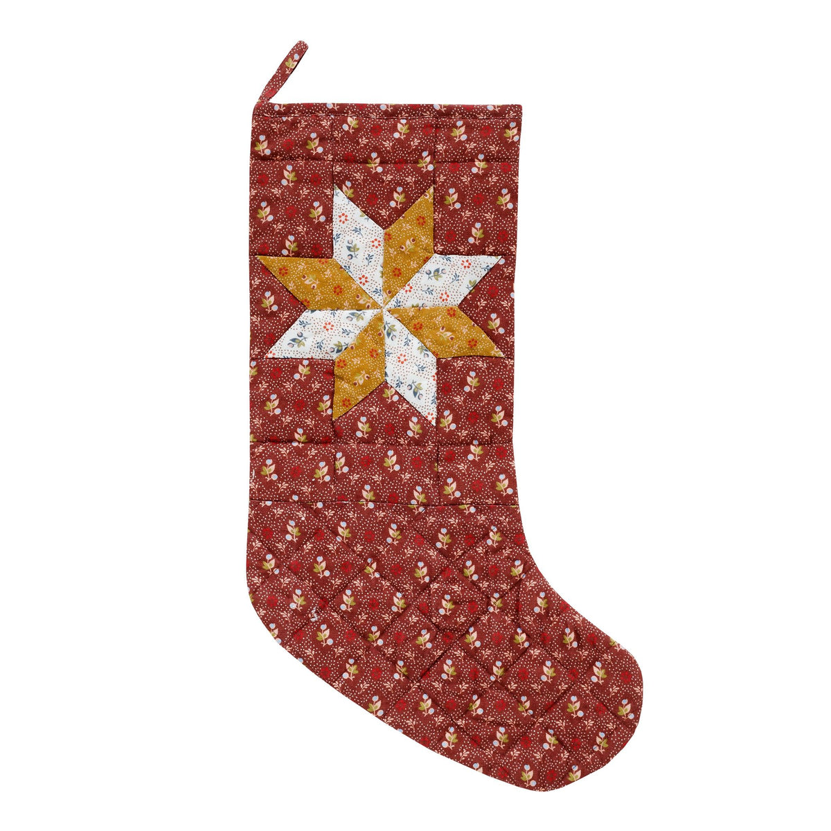 Tähti patchwork Christmas stocking, cacao