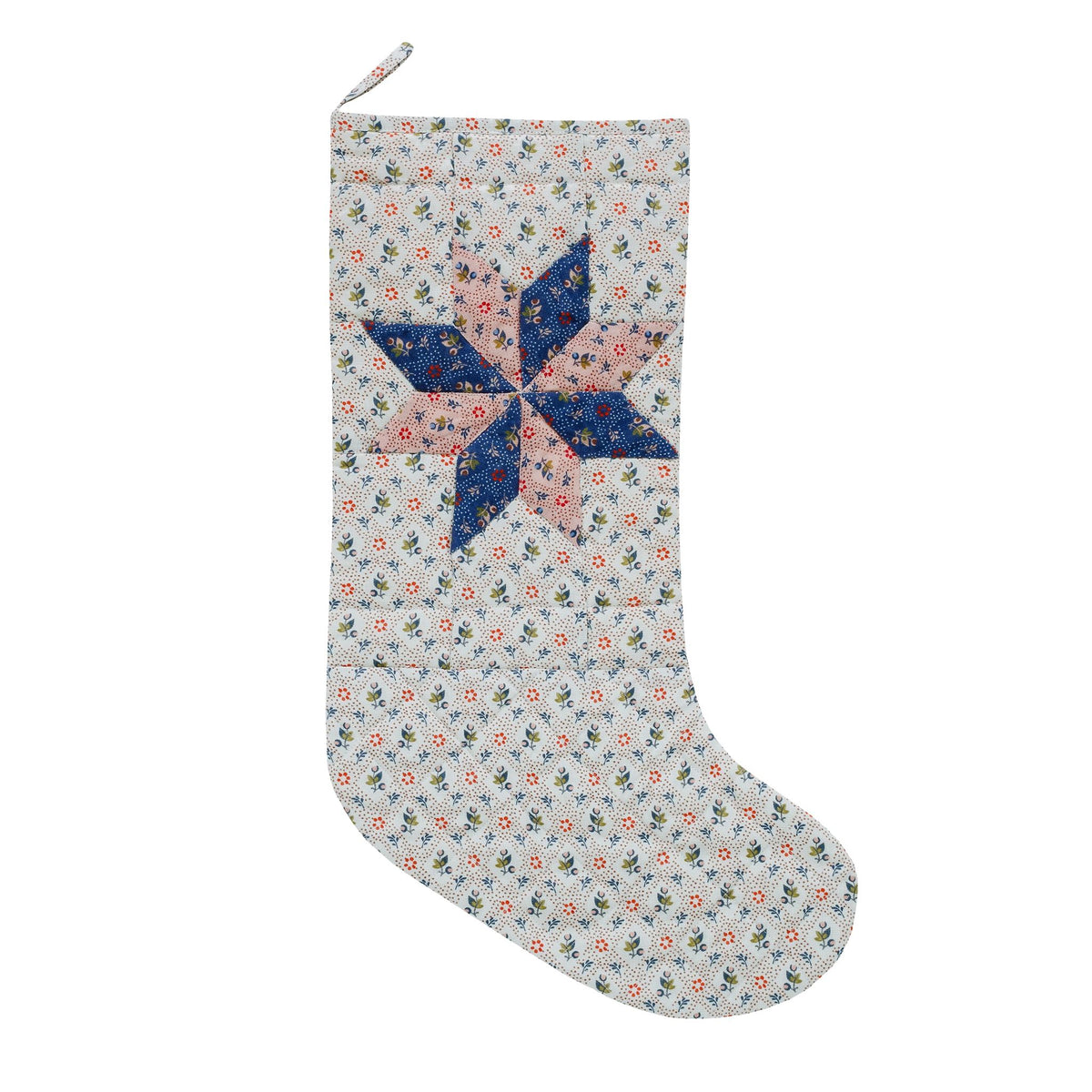 Tähti patchwork Christmas stocking, whisper cream