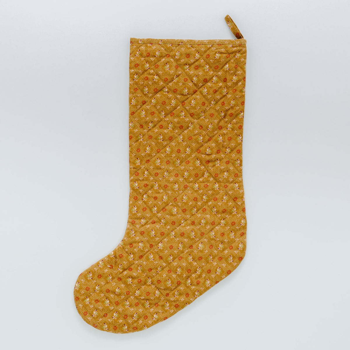 Tähti patchwork Christmas stocking, turmeric