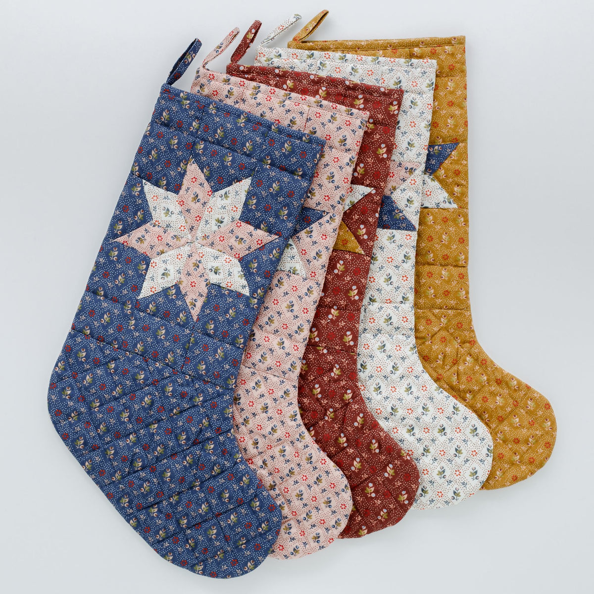 Tähti patchwork Christmas stocking, cacao