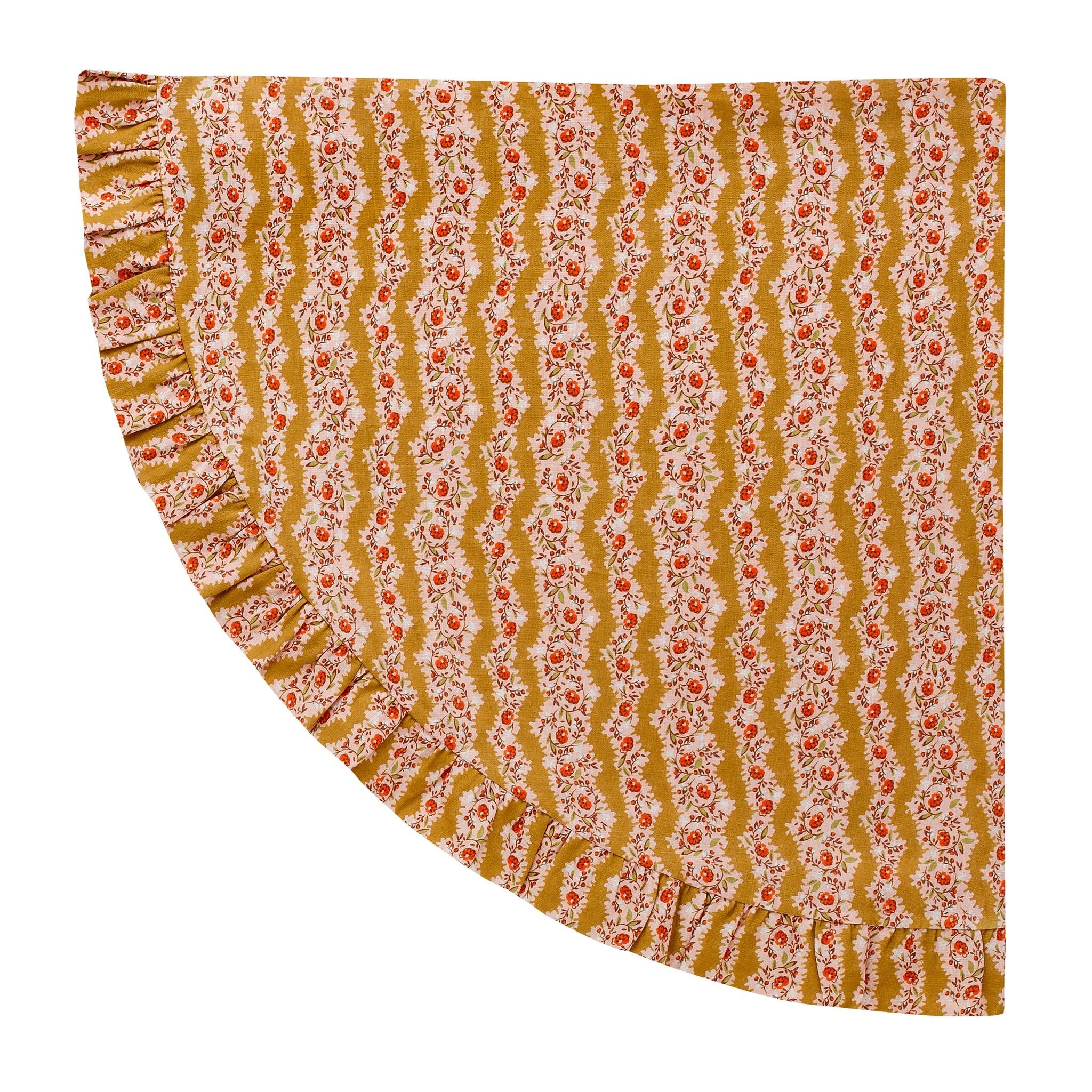 Hedgerow stripe tablecloth, turmeric